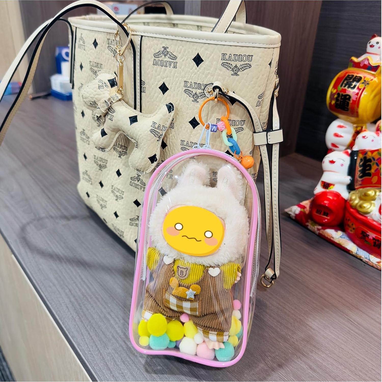 Bolsa de exhibición transparente LUBUBU 18.5x5.3 cm con llavero