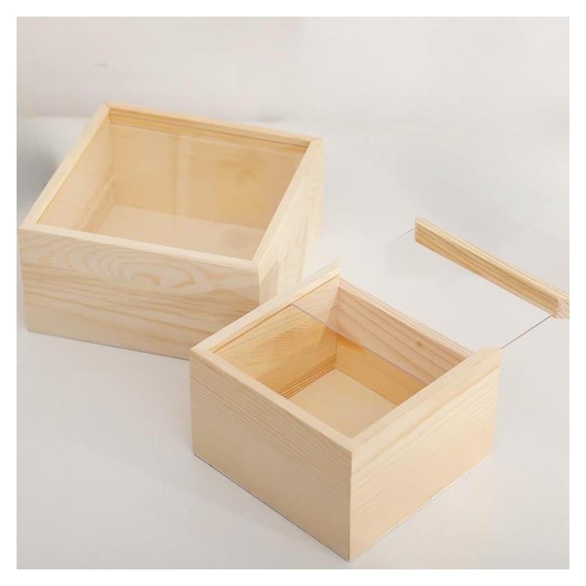 Caja de Exhibición Acrílica Yuvori Grande con Base de Madera