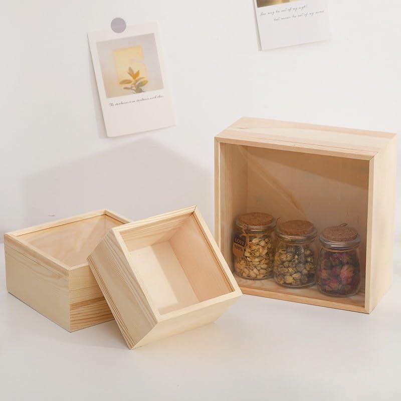 Caja de Exhibición Acrílica Yuvori Grande con Base de Madera