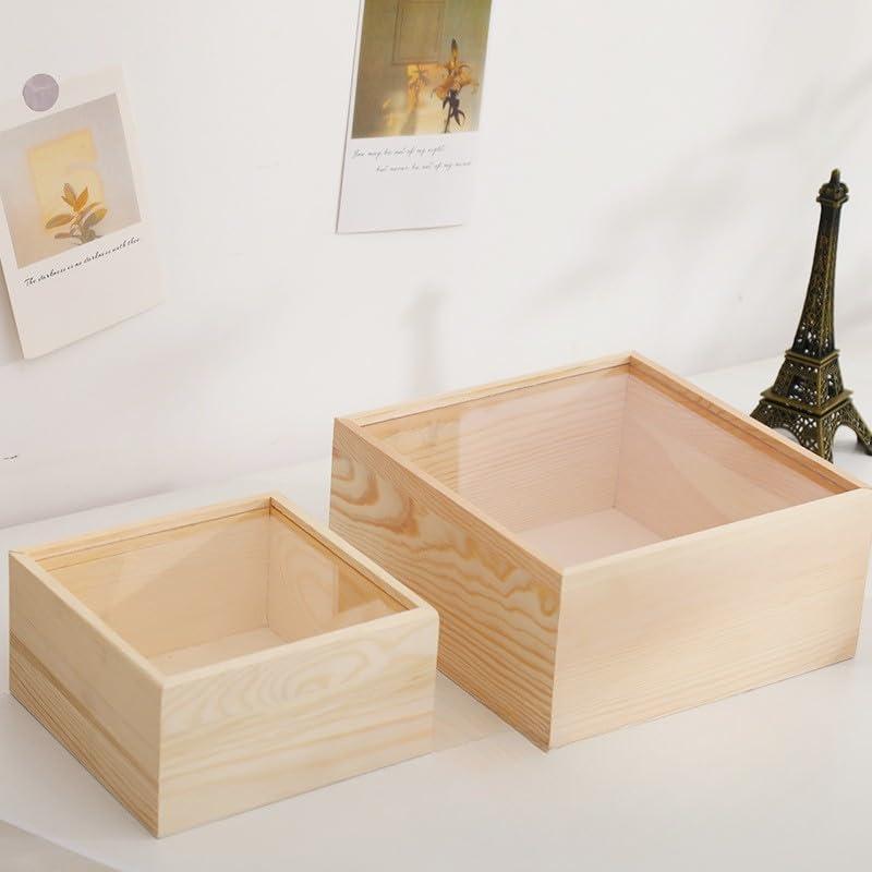 Caja de Exhibición Acrílica Yuvori Grande con Base de Madera