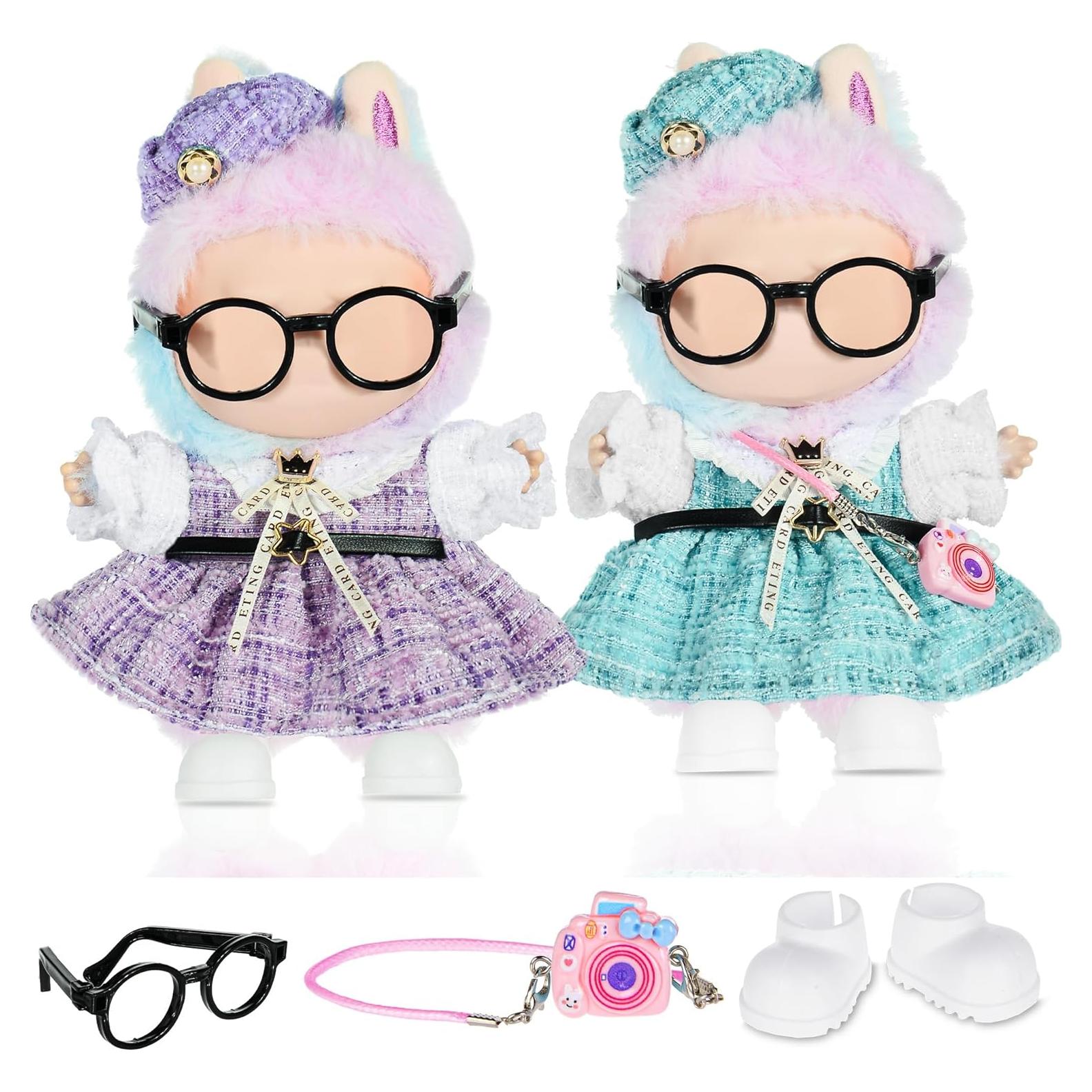 2 Conjuntos de Ropa Kawaii dollbie para Muñecas 17cm