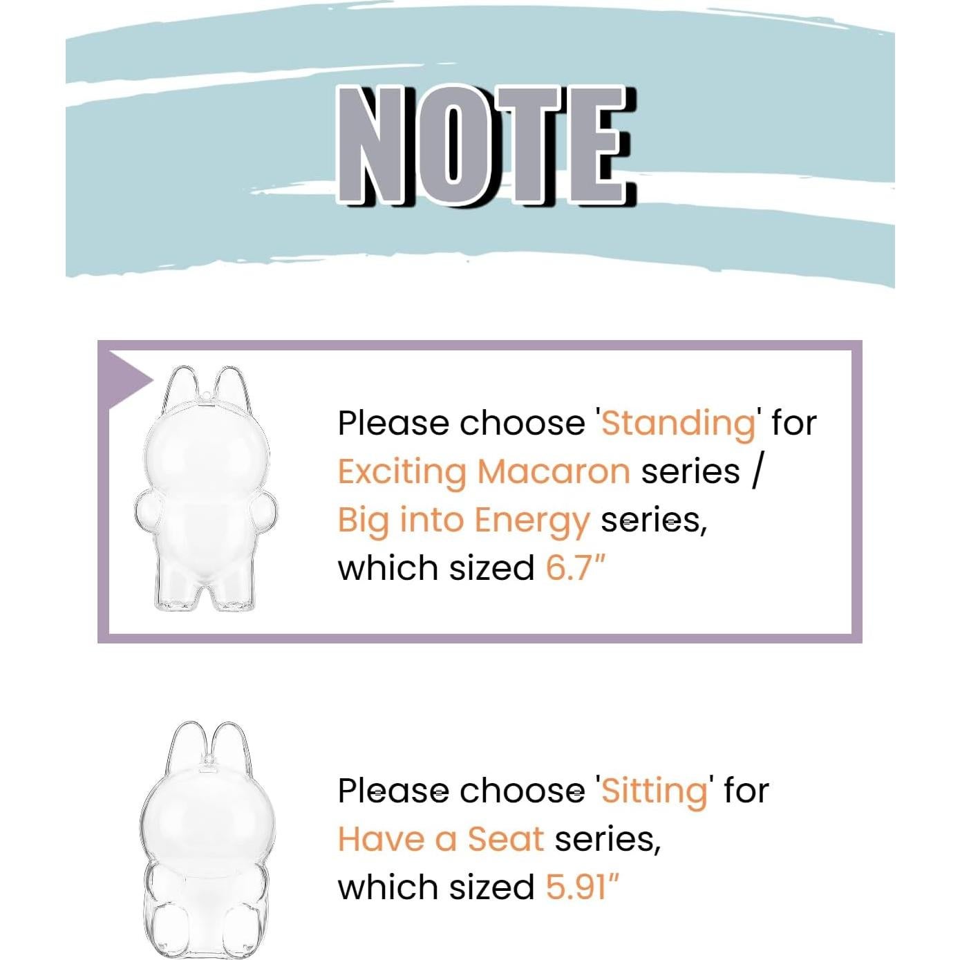 Funda Protectora Acrílica LABUBU para Figura de Pie con Llavero