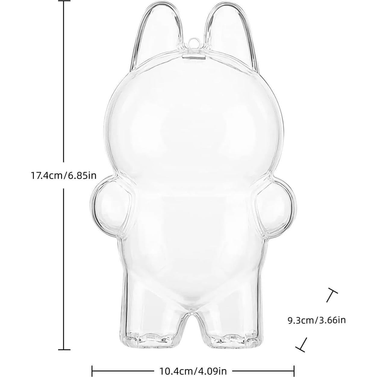 Funda Protectora Acrílica LABUBU para Figura de Pie con Llavero