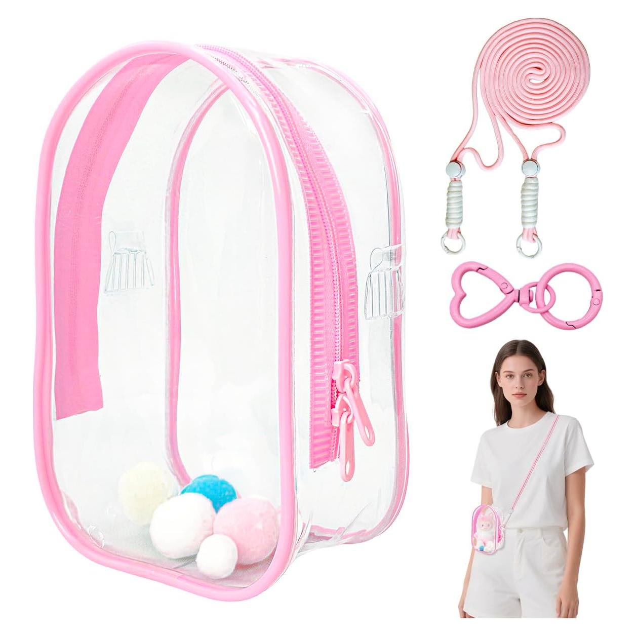 Bolsa de Exhibición Transparente Piemow Rosa 16.99x10.99 cm