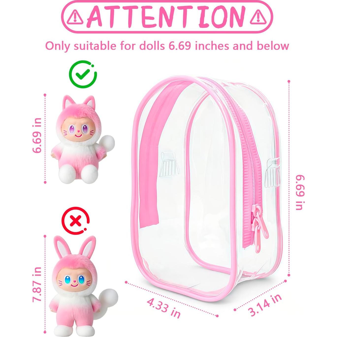 Bolsa de Exhibición Transparente Piemow Rosa 16.99x10.99 cm