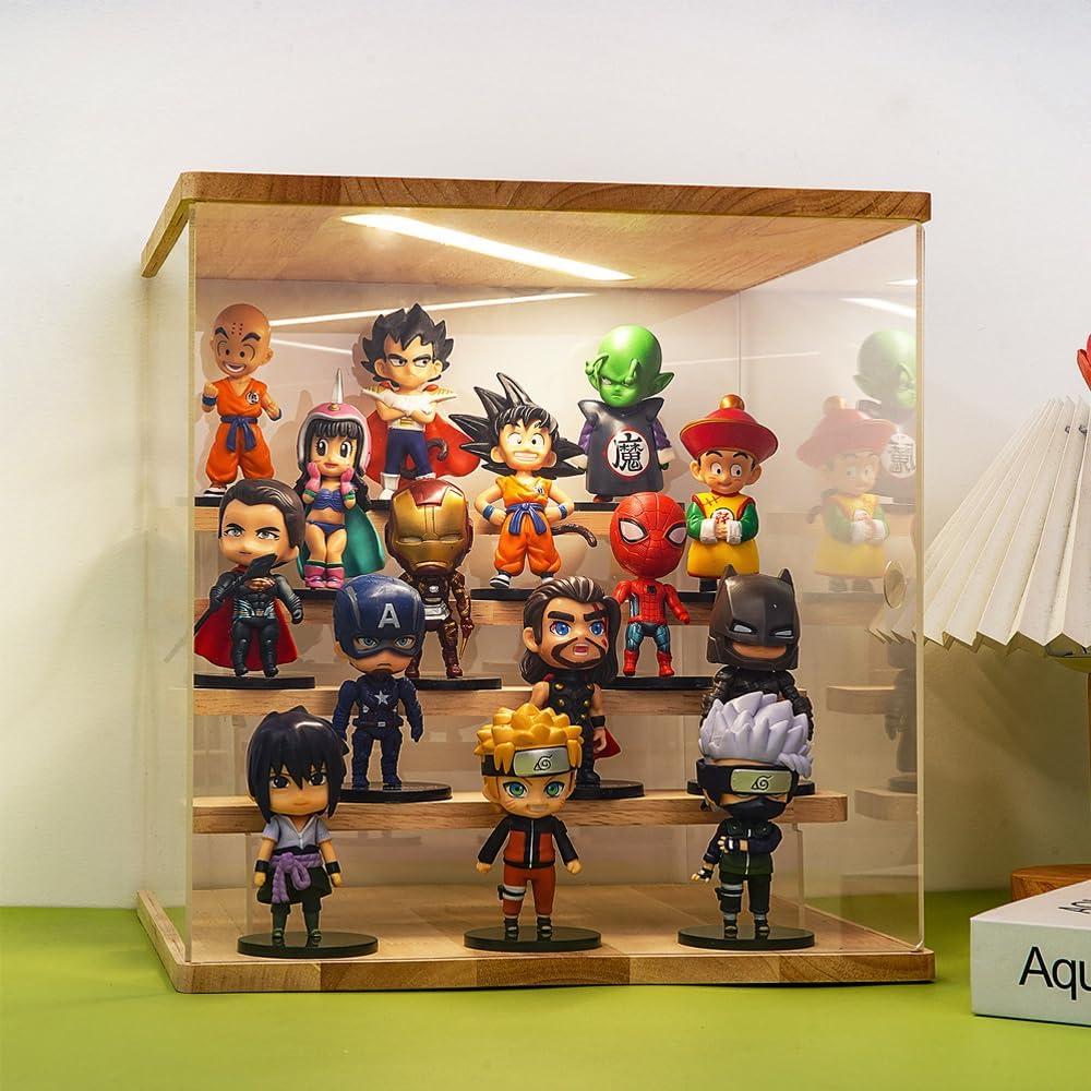 Estuche de exhibición acrílico premium 5 niveles labubu 32x34 cm