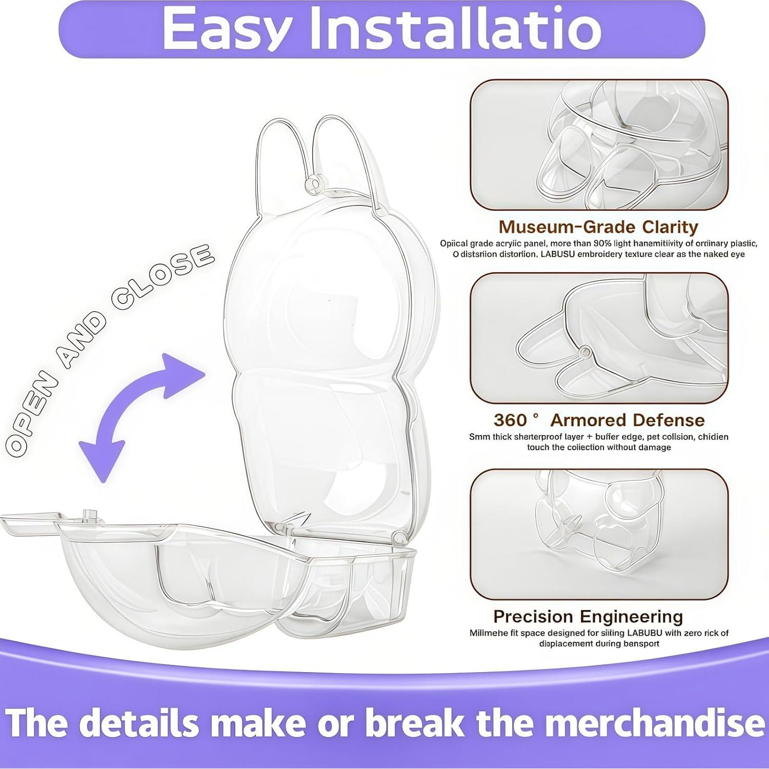 Funda Protectora Acrílica Labubu - Transparente y Resistente