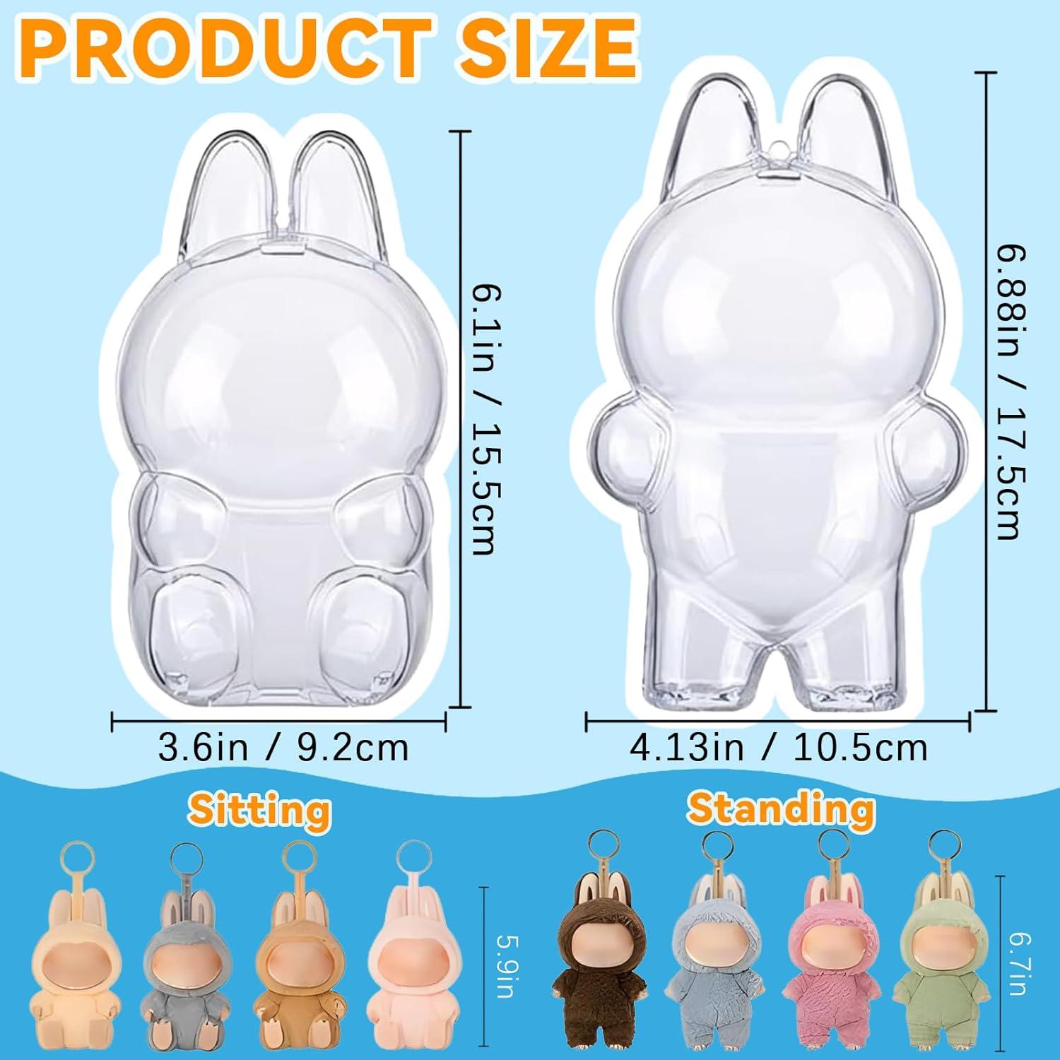 Caja Protectora Acrílica para Muñecas Labubu 17.5x10cm