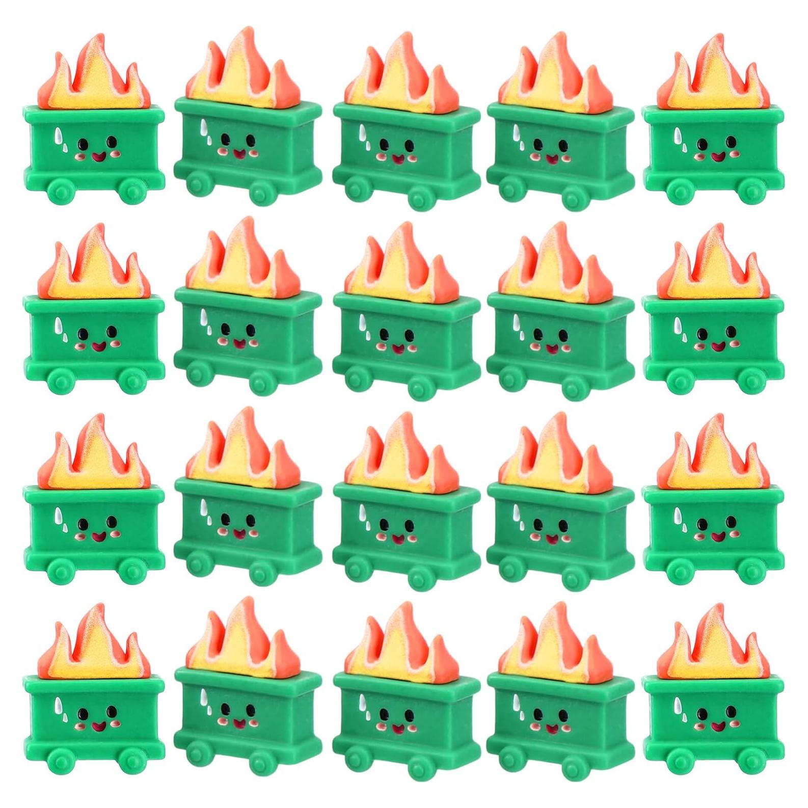 Conjunto de 40 Adornos de Basurero de Resina Verde - Arrowbash