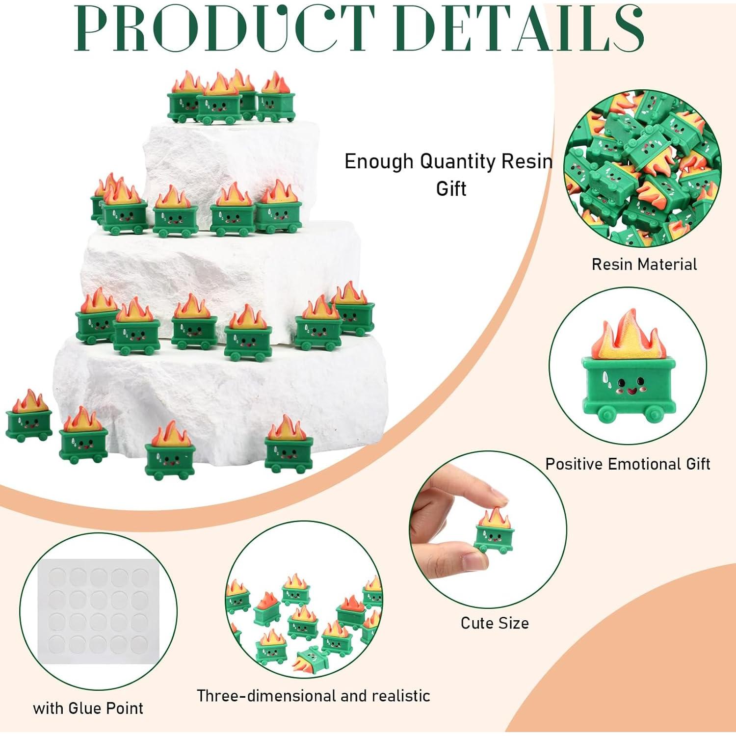 Conjunto de 40 Adornos de Basurero de Resina Verde - Arrowbash