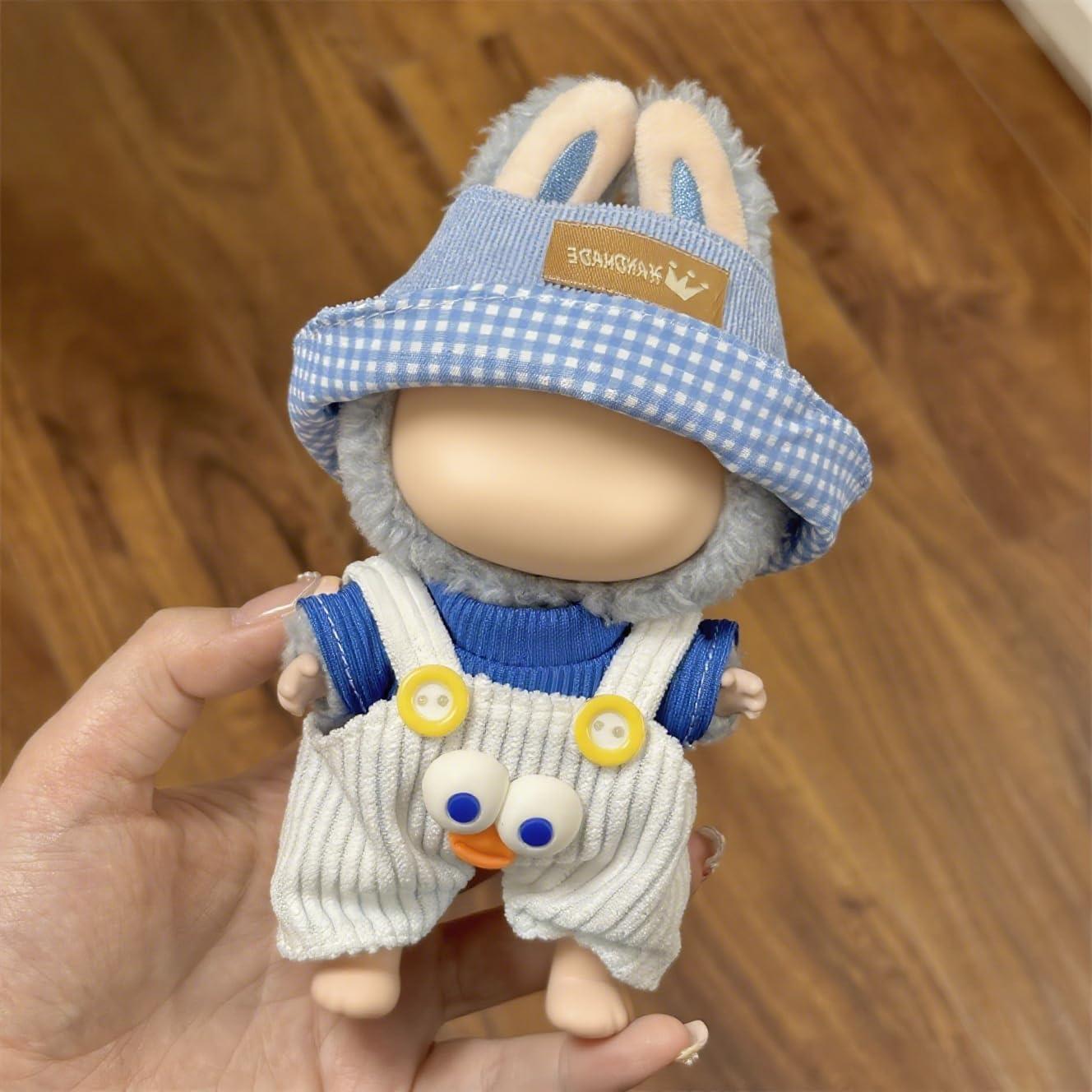 Conjunto Ropa Muñecas 17cm NTRL002 Overoles Azul con Sombrero