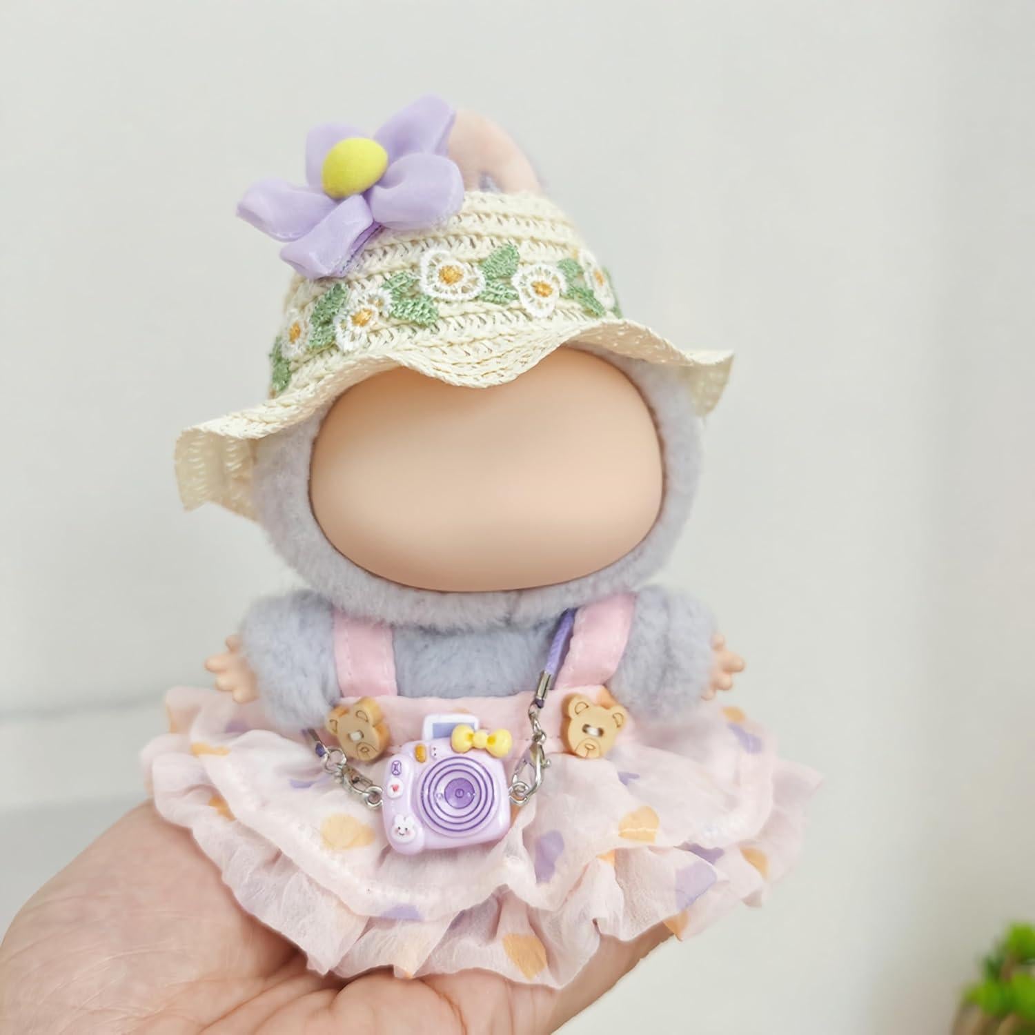 Conjunto de Ropa para Muñecas 17cm FRS007 Vestido Rosa Lunares