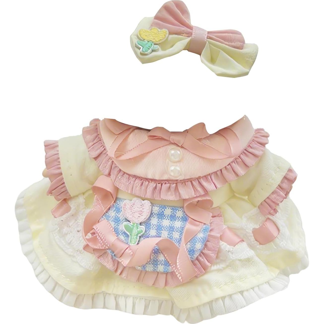 Conjunto Ropa para Muñecas 17cm CUTE002 Vestido Europeo Amarillo/Rosa