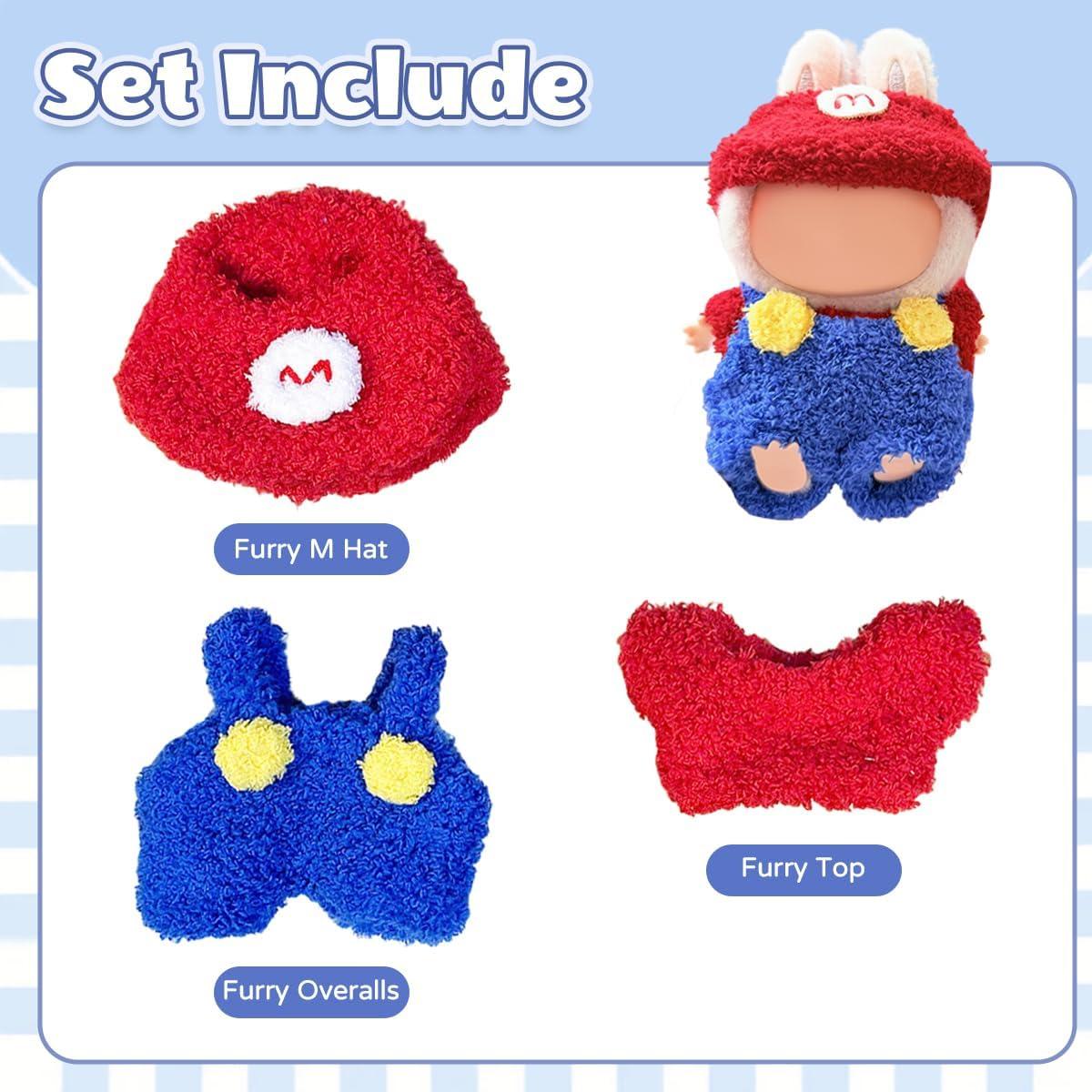 Conjunto de Ropa para Muñeca 17cm Labubu Estilo Azul 1