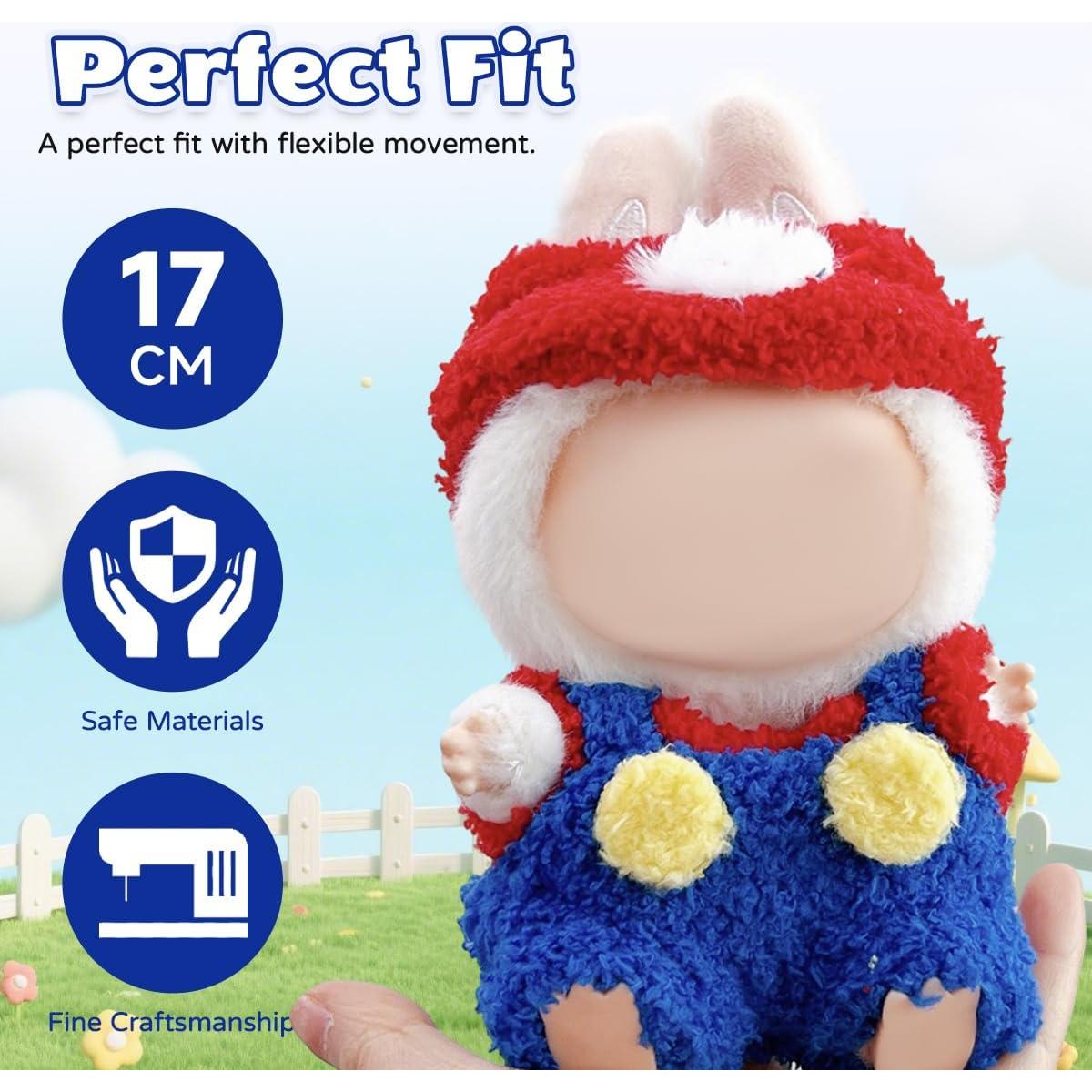 Conjunto de Ropa para Muñeca 17cm Labubu Estilo Azul 1