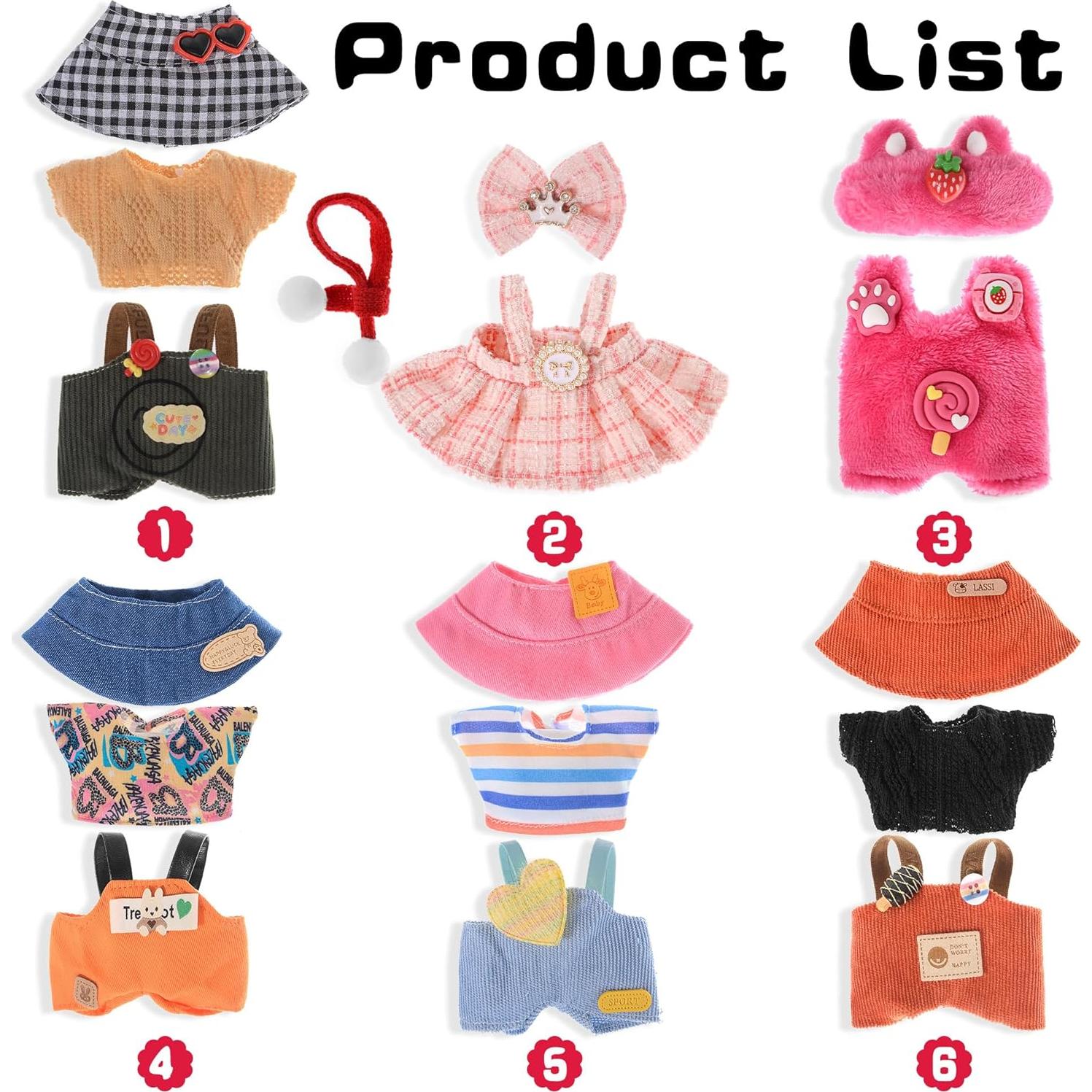 Conjuntos de Ropa para Muñeca de 17cm - 6 Estilos Elegantes