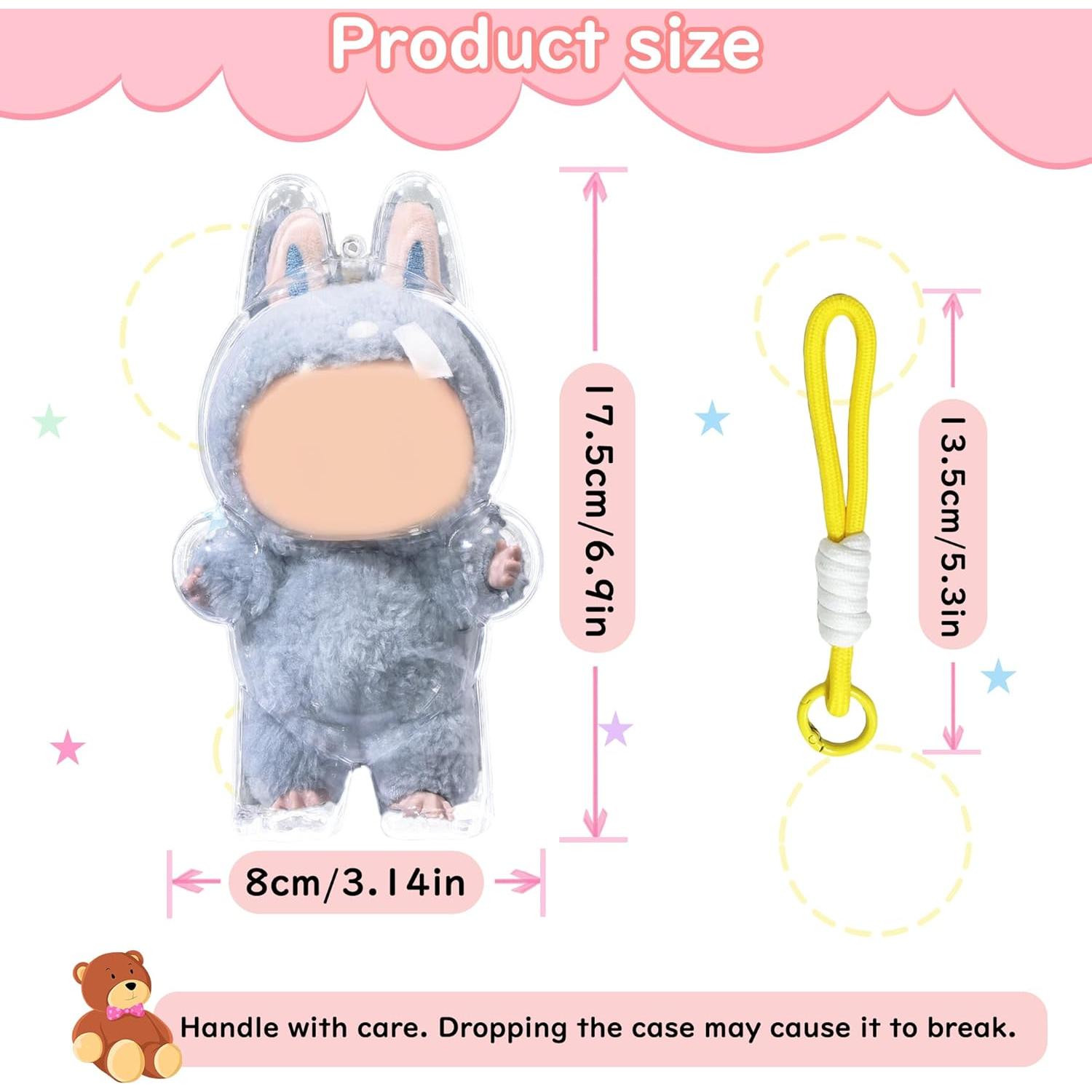 Funda Protectora de Acrílico Transparente LABUBU para Muñeca