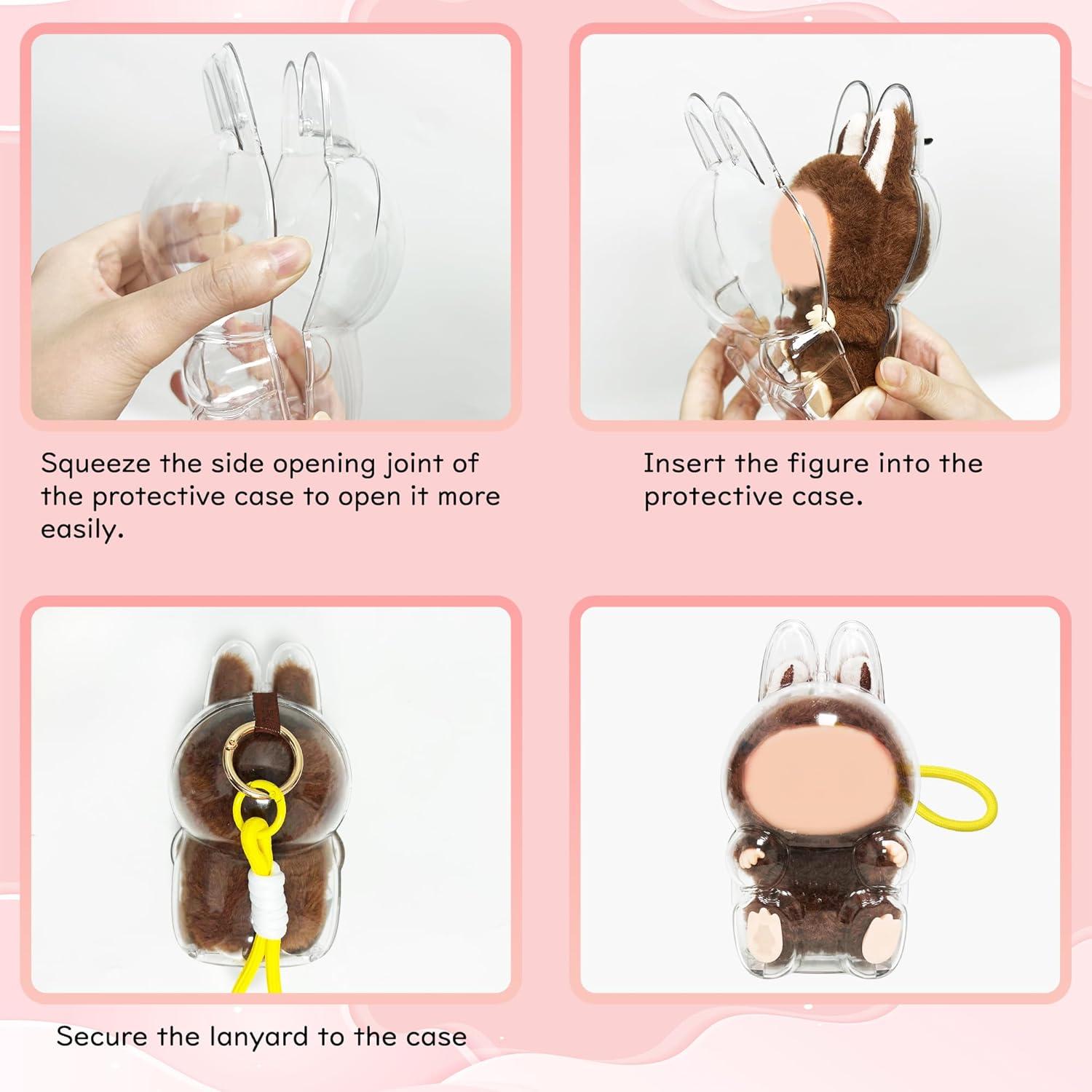 Funda Protectora de Acrílico Transparente LABUBU para Muñeca