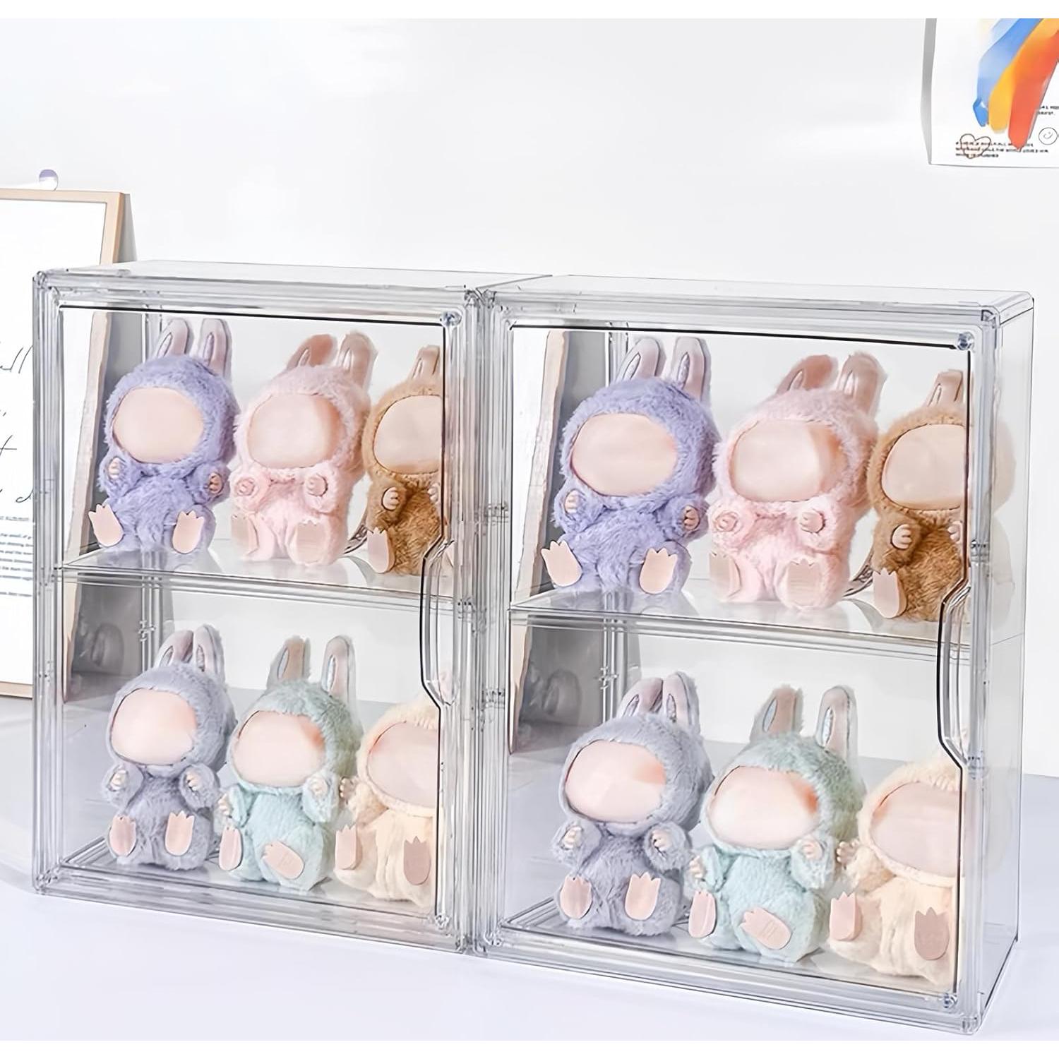 Caja de Exhibición Acrílica Fommt para 6-7 Muñecas 26.9x14x36.1cm