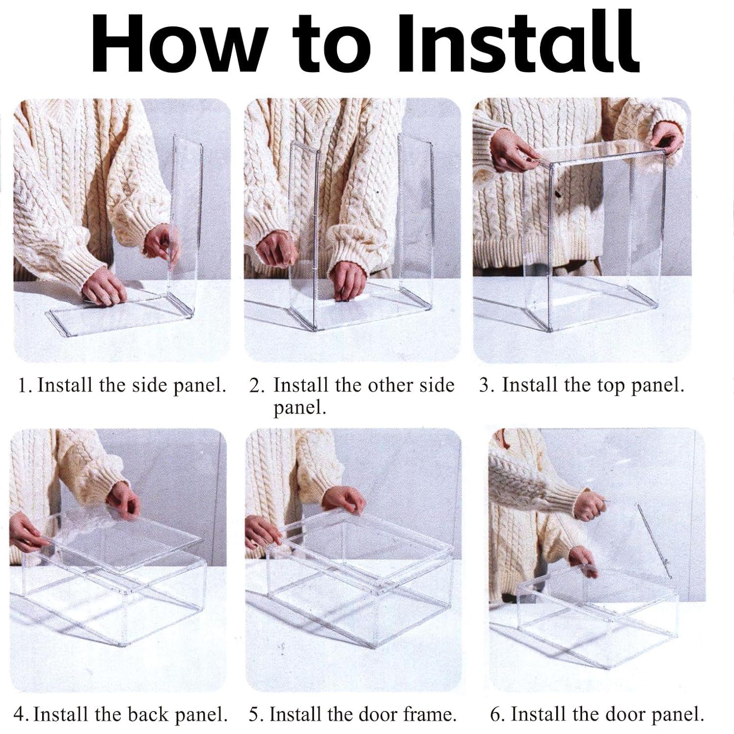 Caja de Exhibición Acrílica Fommt para 6-7 Muñecas 26.9x14x36.1cm