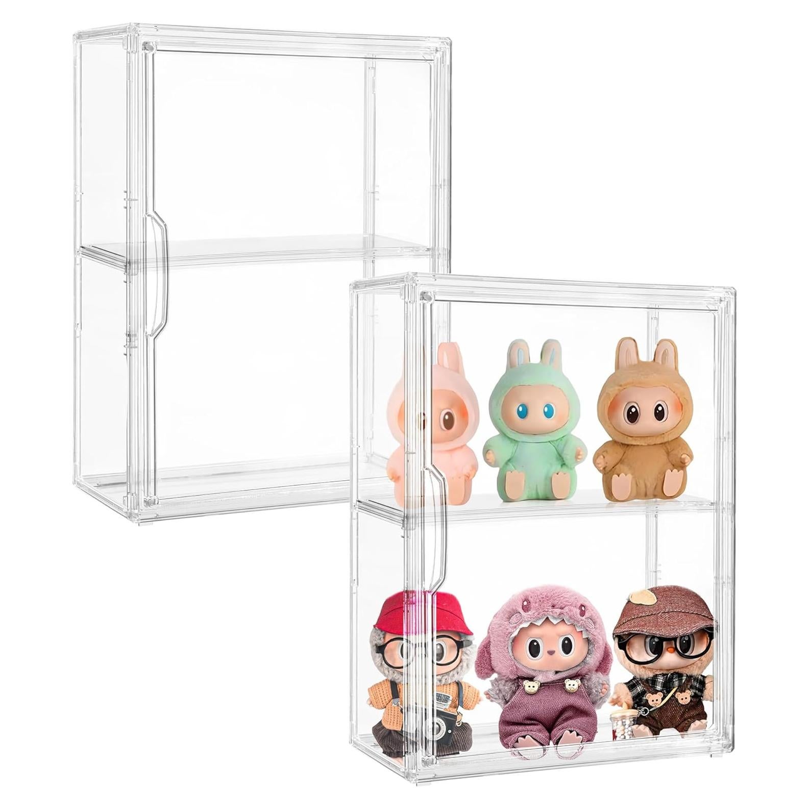 Caja de Exhibición Acrílica ZLLZUU 2 Paquete con Puerta Magnética