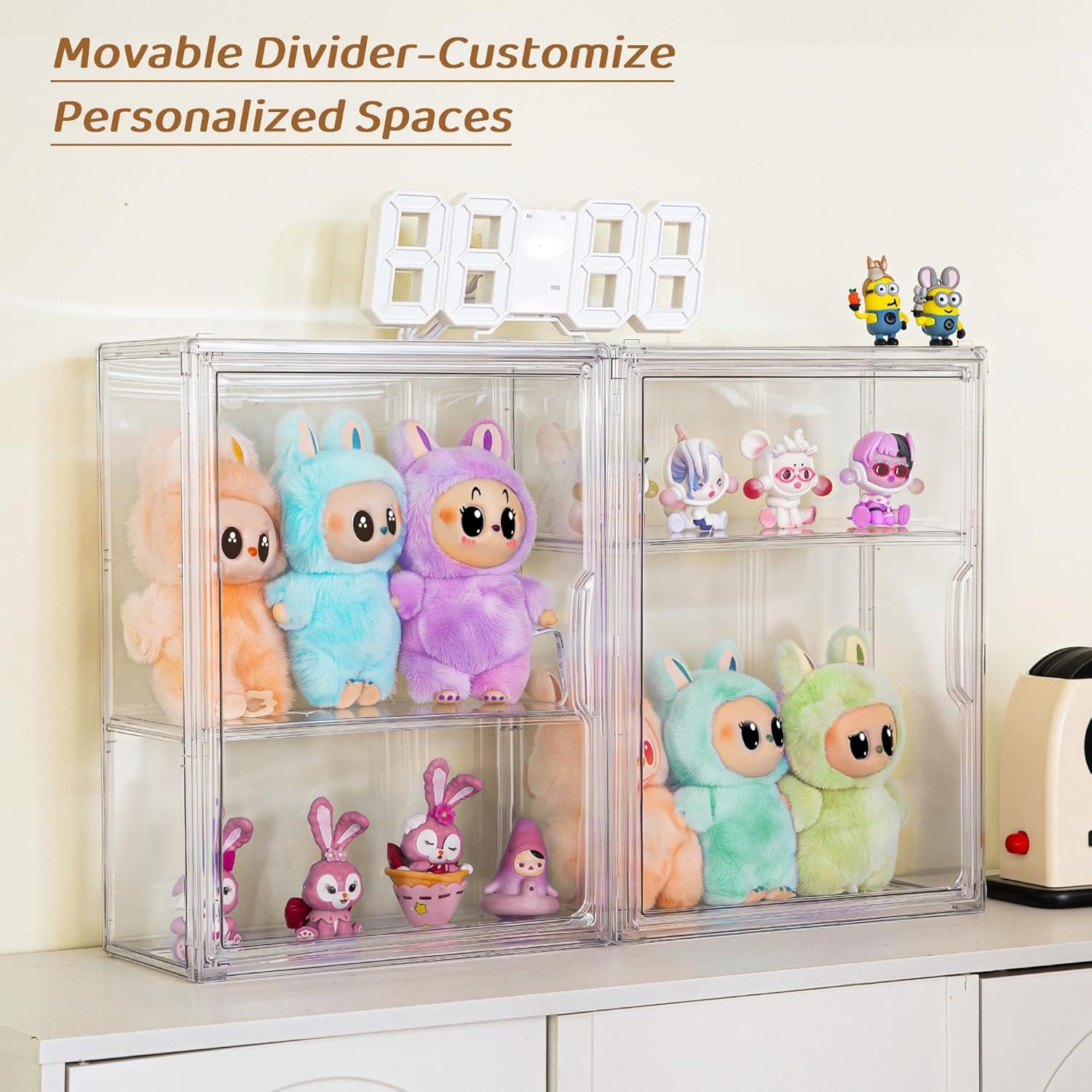 Caja de Exhibición Acrílica ZLLZUU 2 Paquete con Puerta Magnética