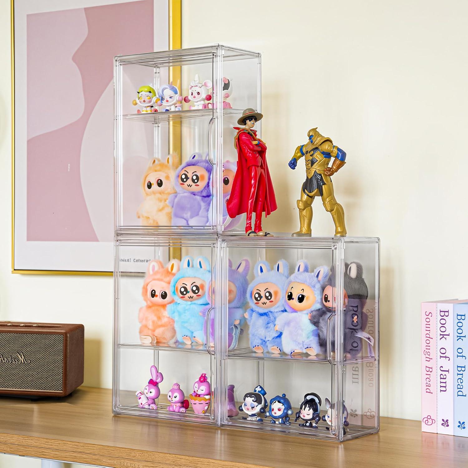 Caja de Exhibición Acrílica ZLLZUU 2 Paquete con Puerta Magnética