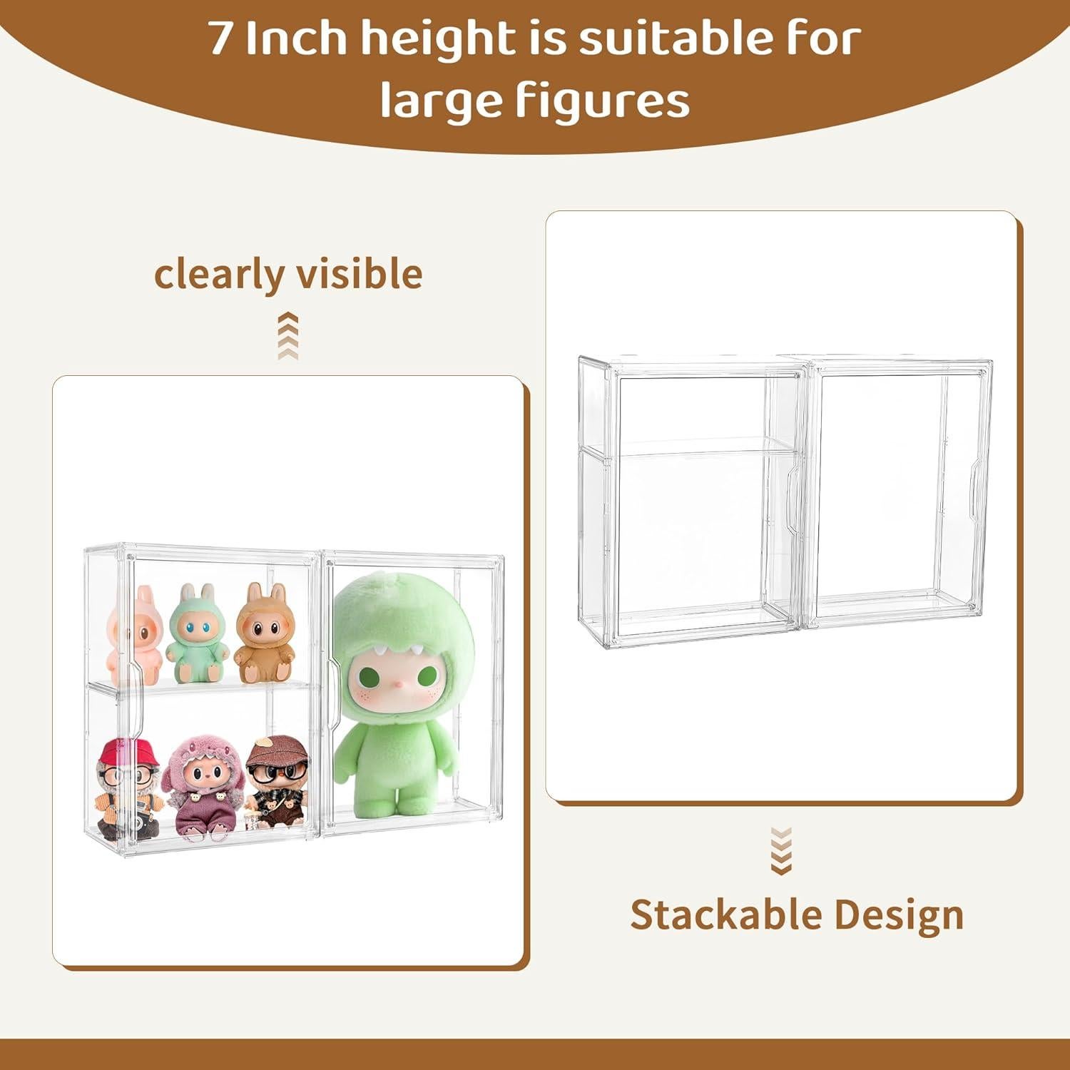 Caja de Exhibición Acrílica ZLLZUU 2 Paquete con Puerta Magnética