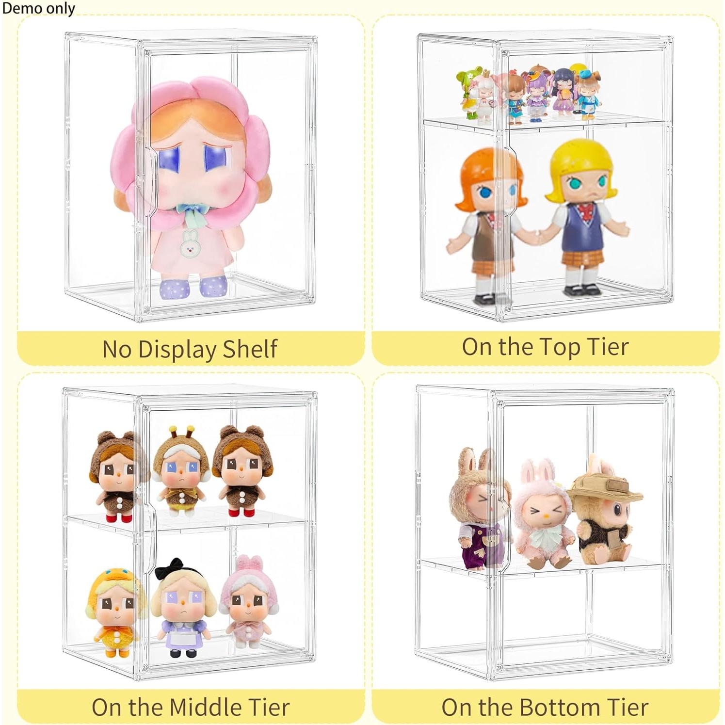 Caja de Exhibición Acrílica LXLXXL 2 Niveles Transparente 26.9x22.1x36.1cm