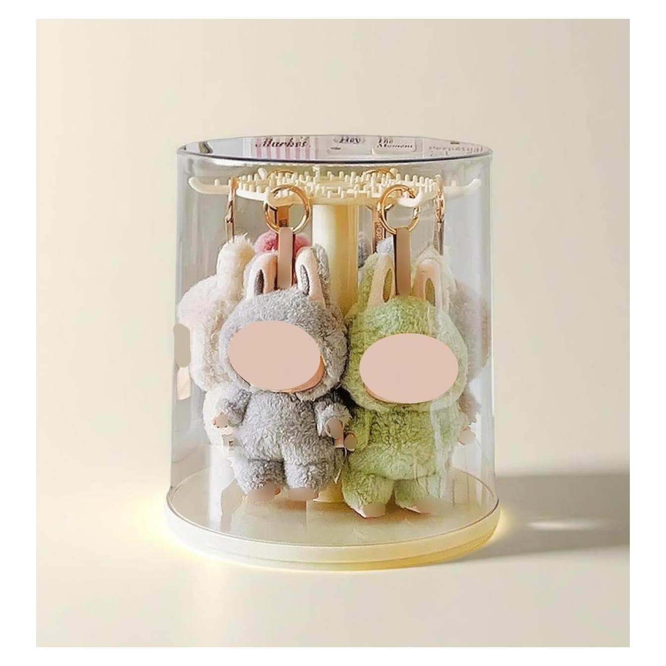 Estuche Giratorio Transparente para Muñecas 25.7 cm Amarillo