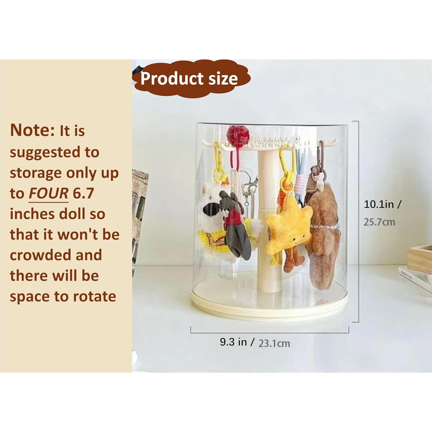 Estuche Giratorio Transparente para Muñecas 25.7 cm Amarillo