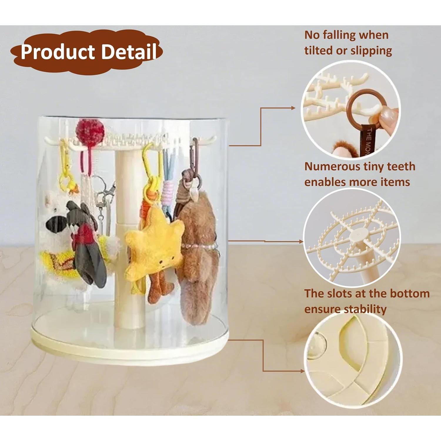 Estuche Giratorio Transparente para Muñecas 25.7 cm Amarillo