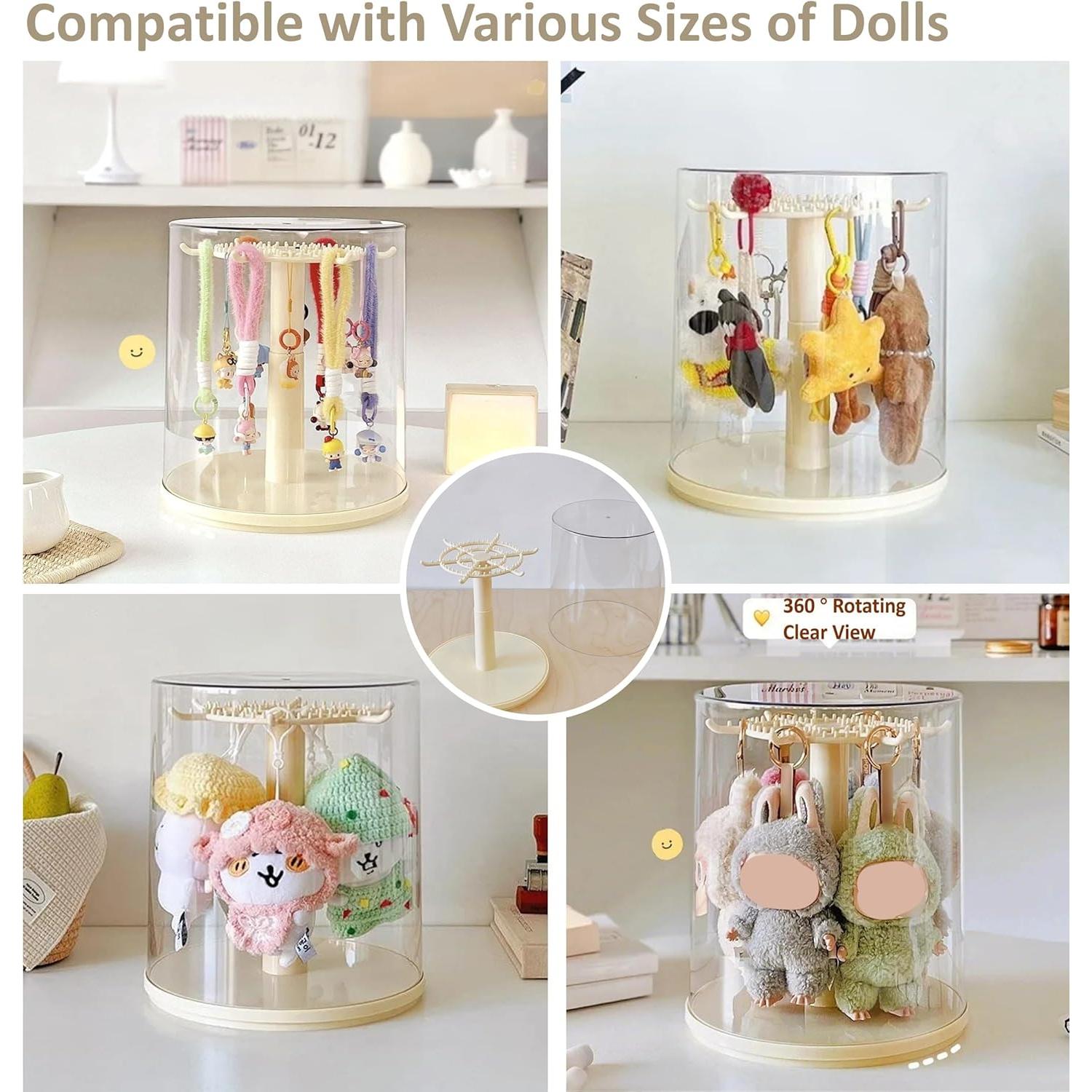 Estuche Giratorio Transparente para Muñecas 25.7 cm Amarillo