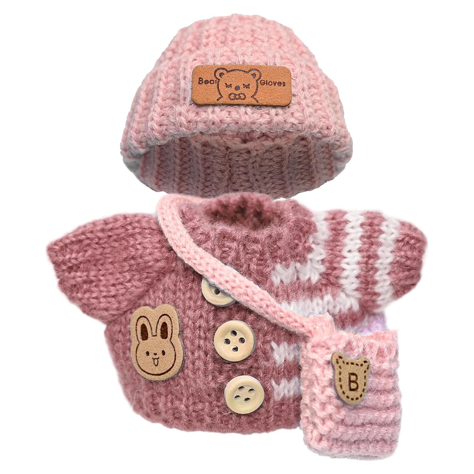 Conjunto de Ropa de Ganchillo para Muñecas 15/17cm Rosa