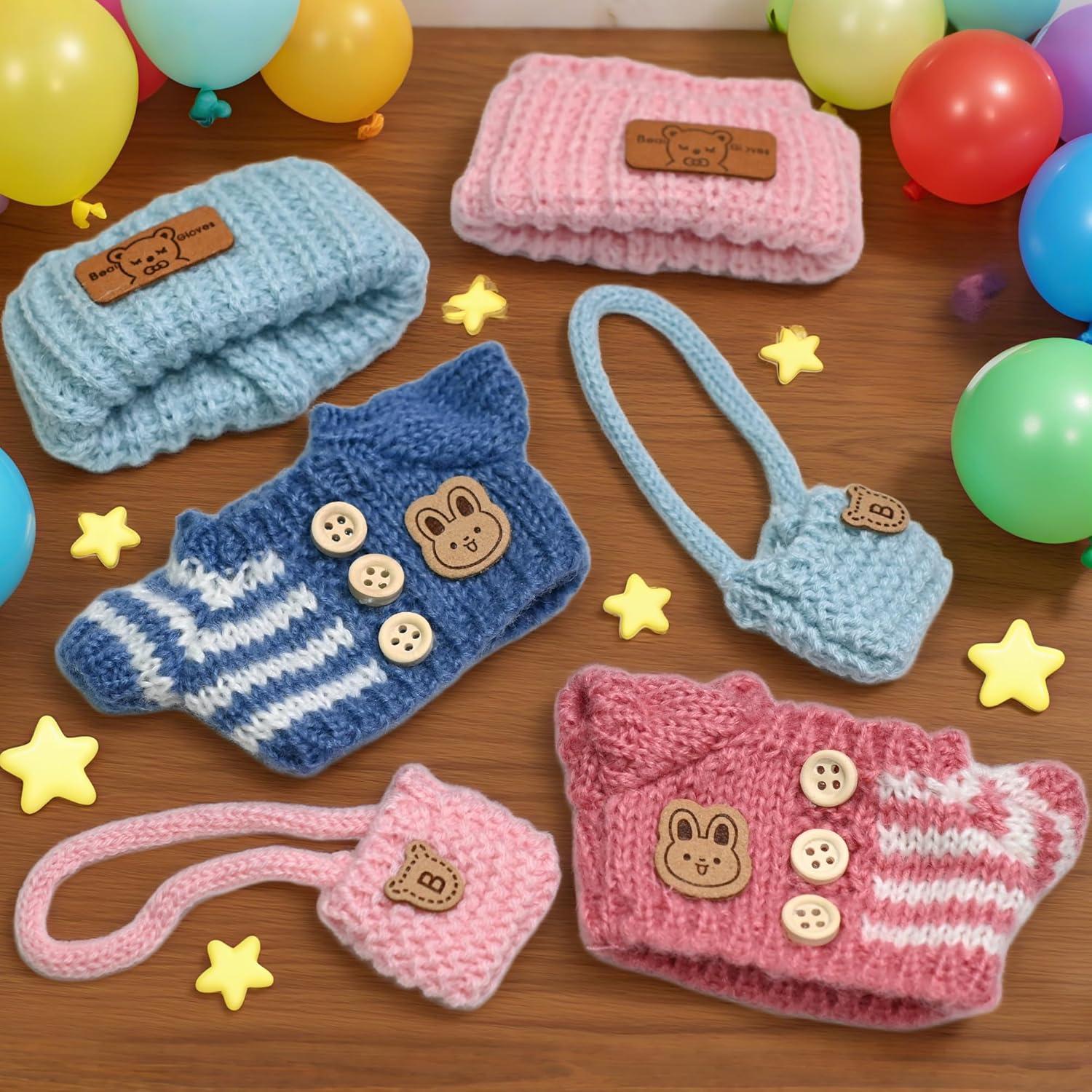 Conjunto de Ropa de Ganchillo para Muñecas 15/17cm Rosa