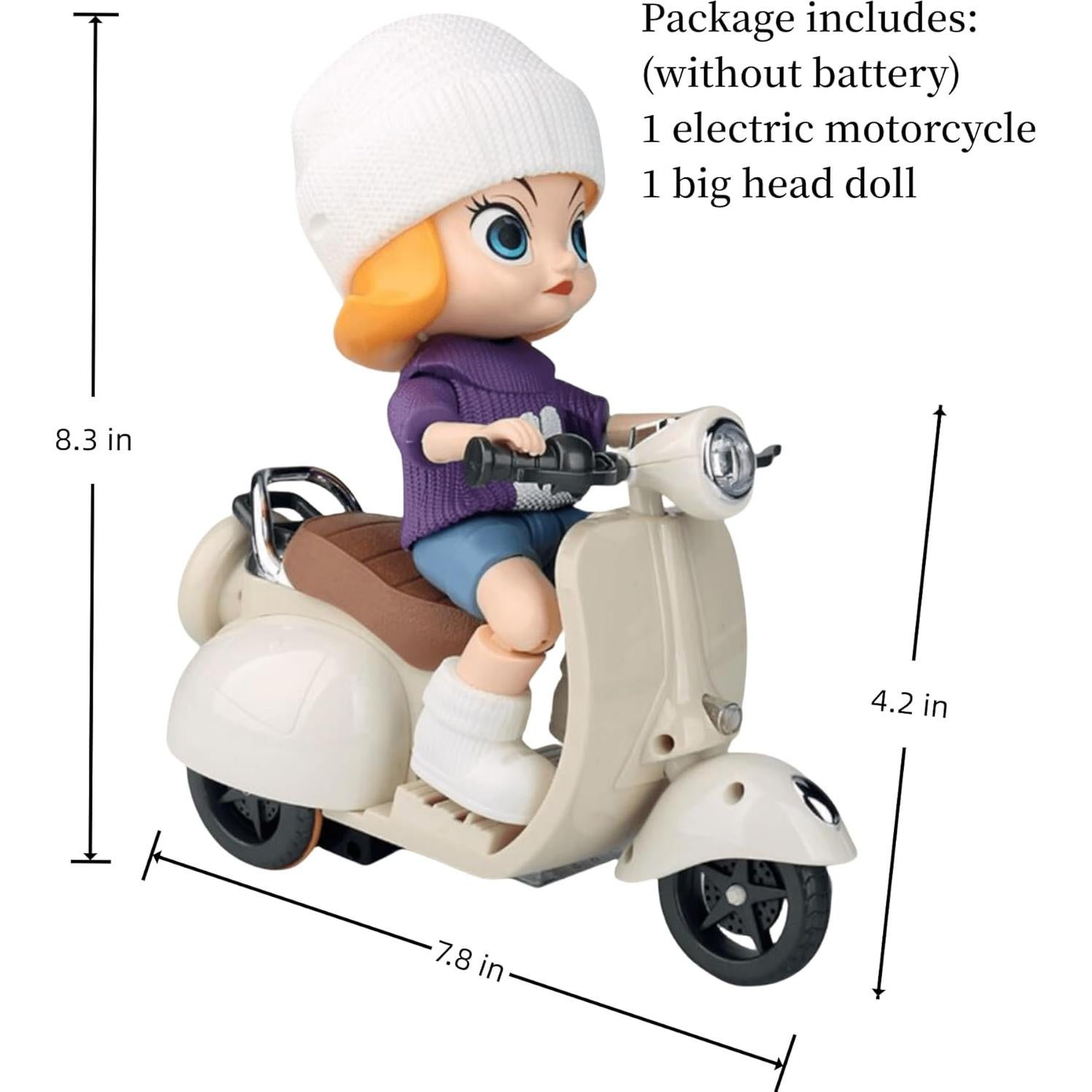 Juguete Scooter Acrobático Liotww con Luz y Música - Blanco Roto