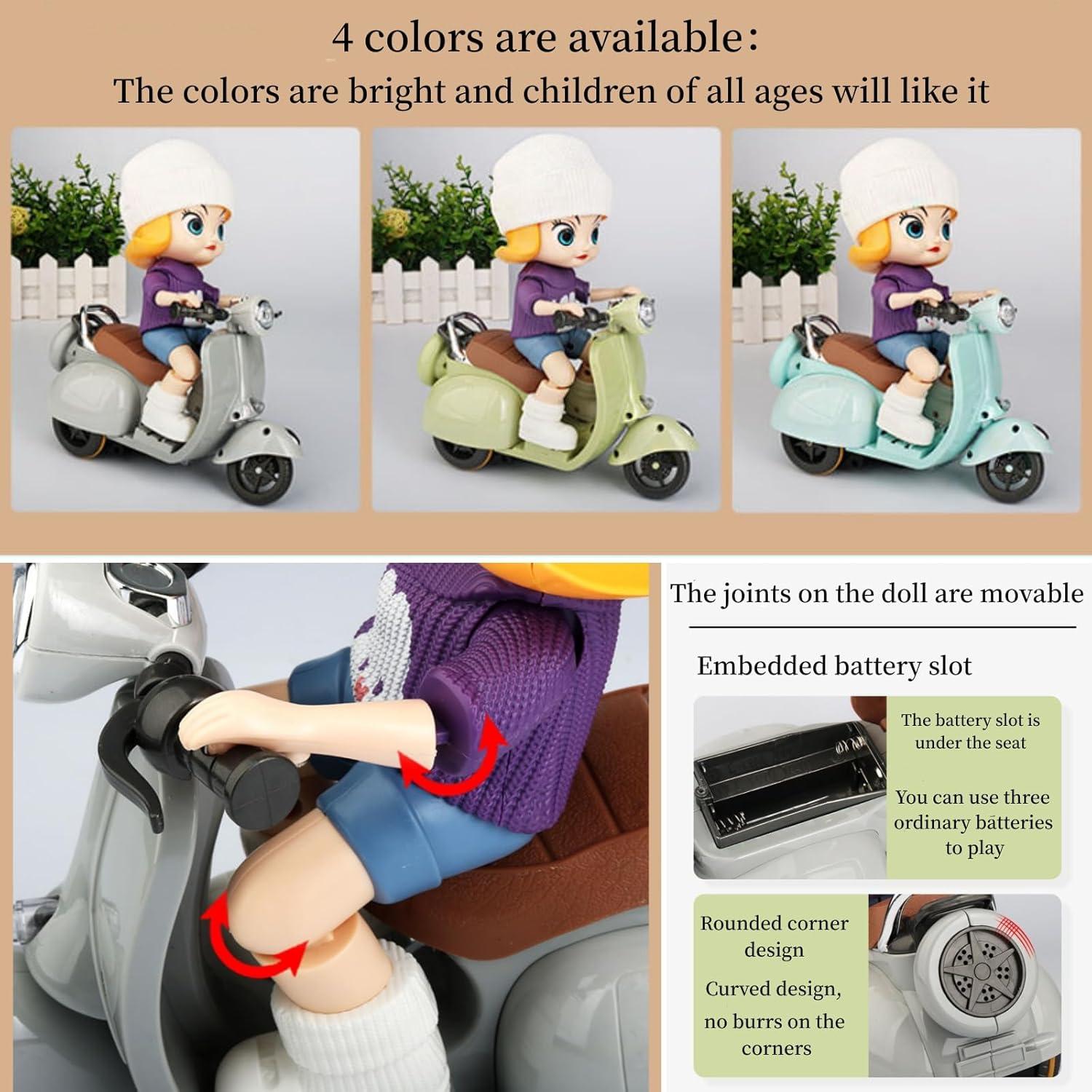 Juguete Scooter Acrobático Liotww con Luz y Música - Blanco Roto