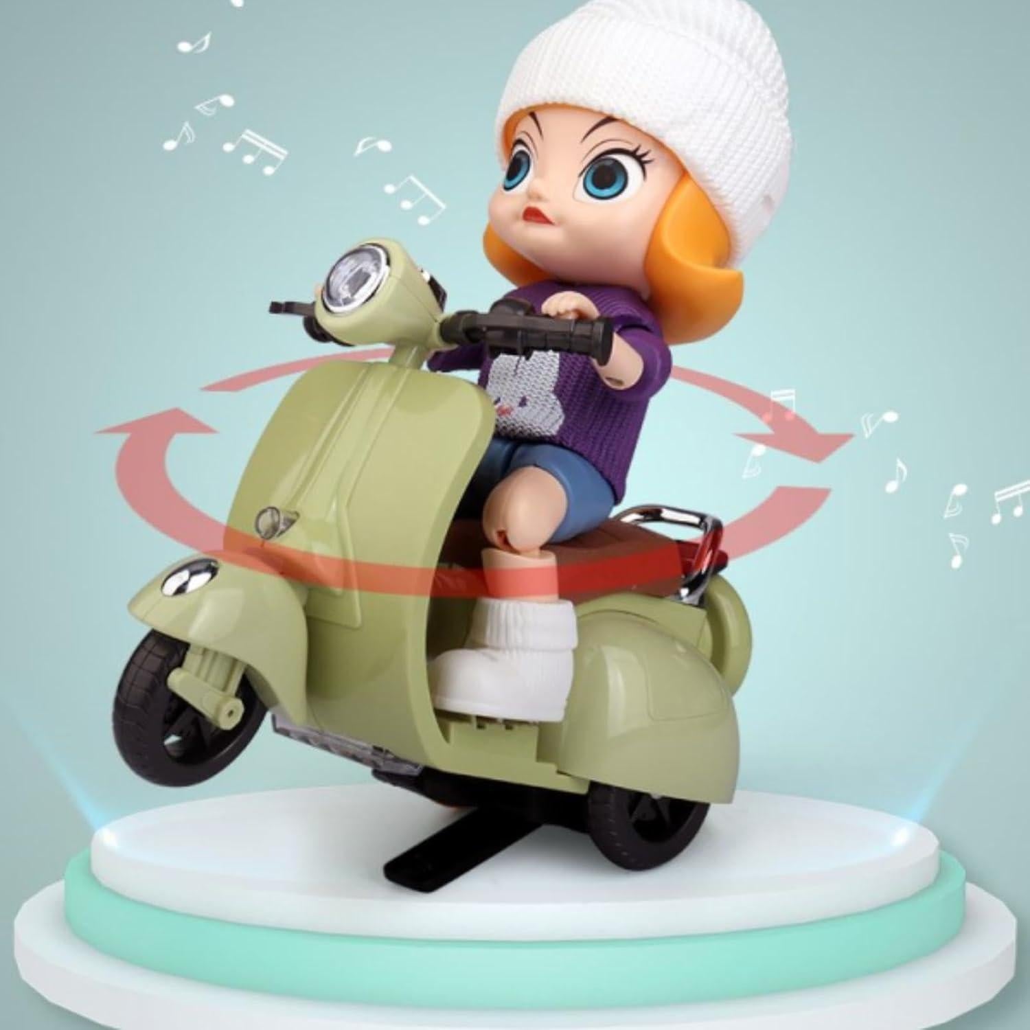 Juguete Scooter Acrobático Liotww con Luz y Música - Blanco Roto