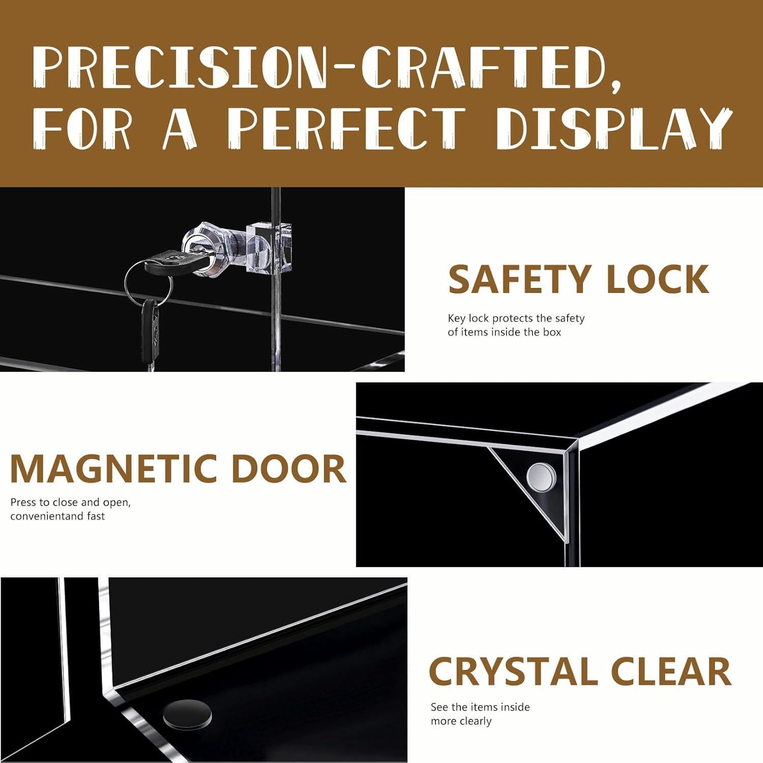 Caja de Exhibición Acrílica KaloTidy 30x15x40 cm con Cerradura