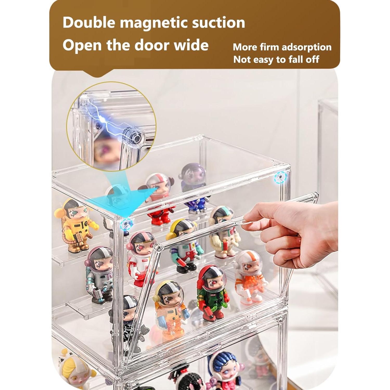 Caja de Exhibición Acrílica Transparente 27x18x22 cm con Puerta Magnética