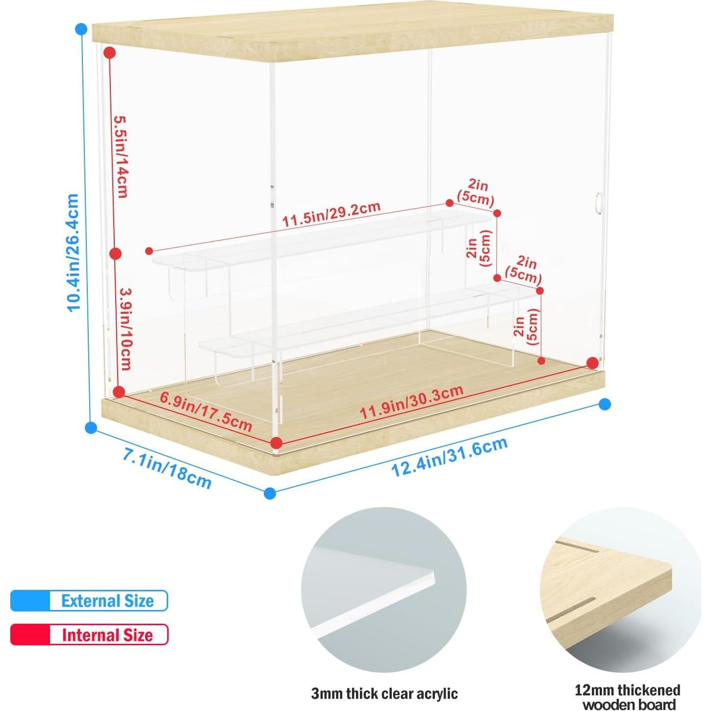 Caja de Exhibición Acrílica Nynelly 5 Niveles Rosa para Coleccionables