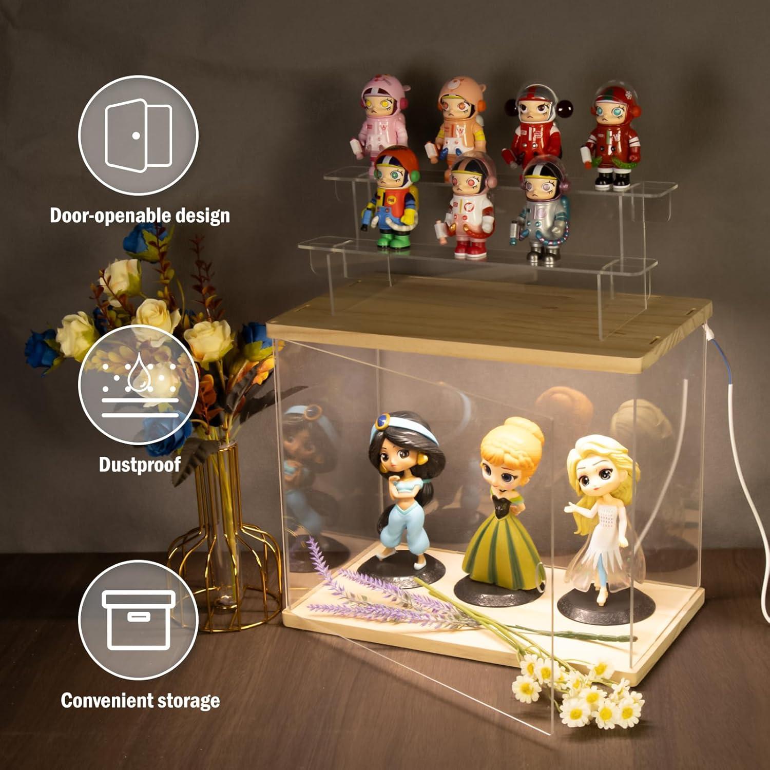 Caja de Exhibición Acrílica Nynelly 5 Niveles Rosa para Coleccionables