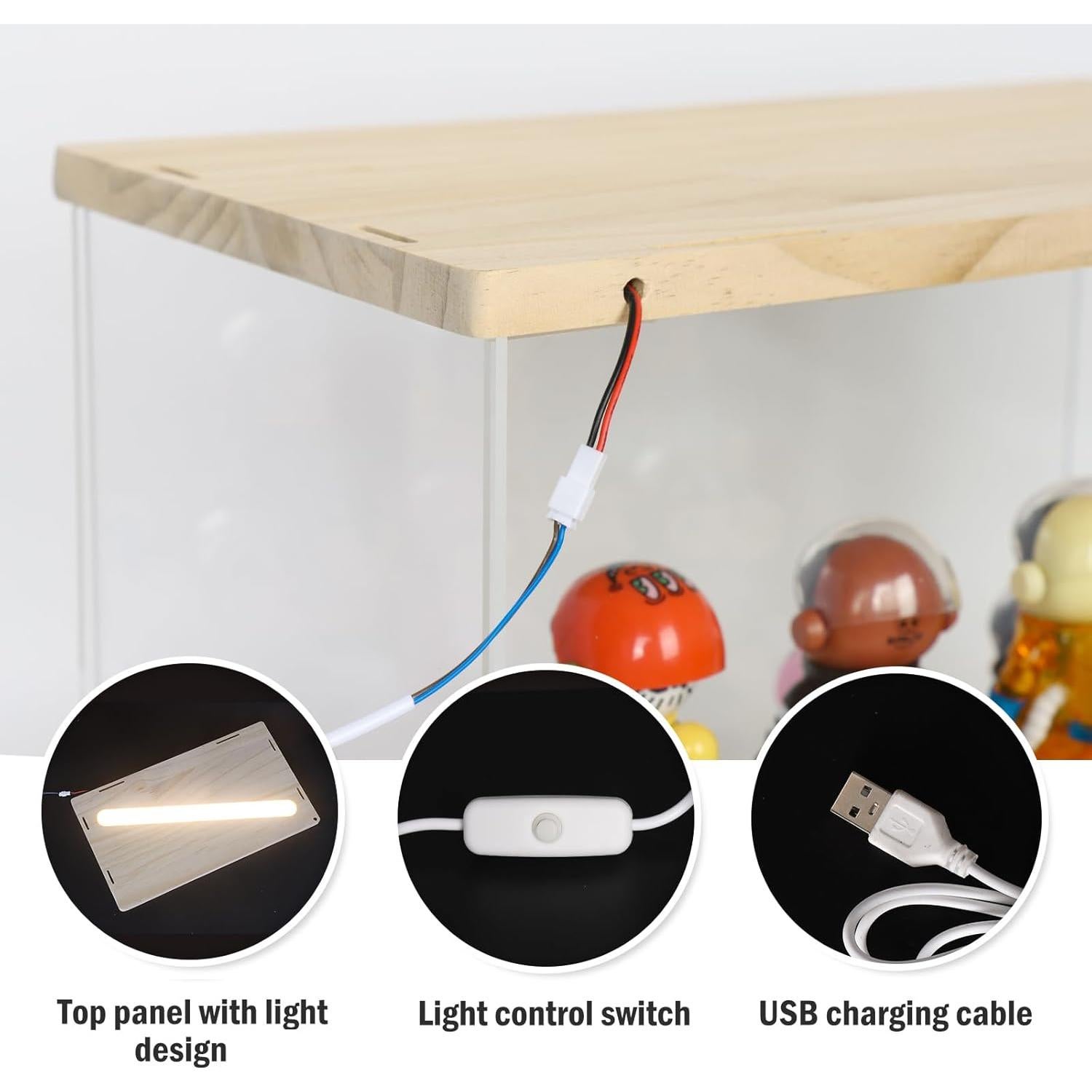 Caja de Exhibición Acrílica Nynelly 5 Niveles Rosa para Coleccionables