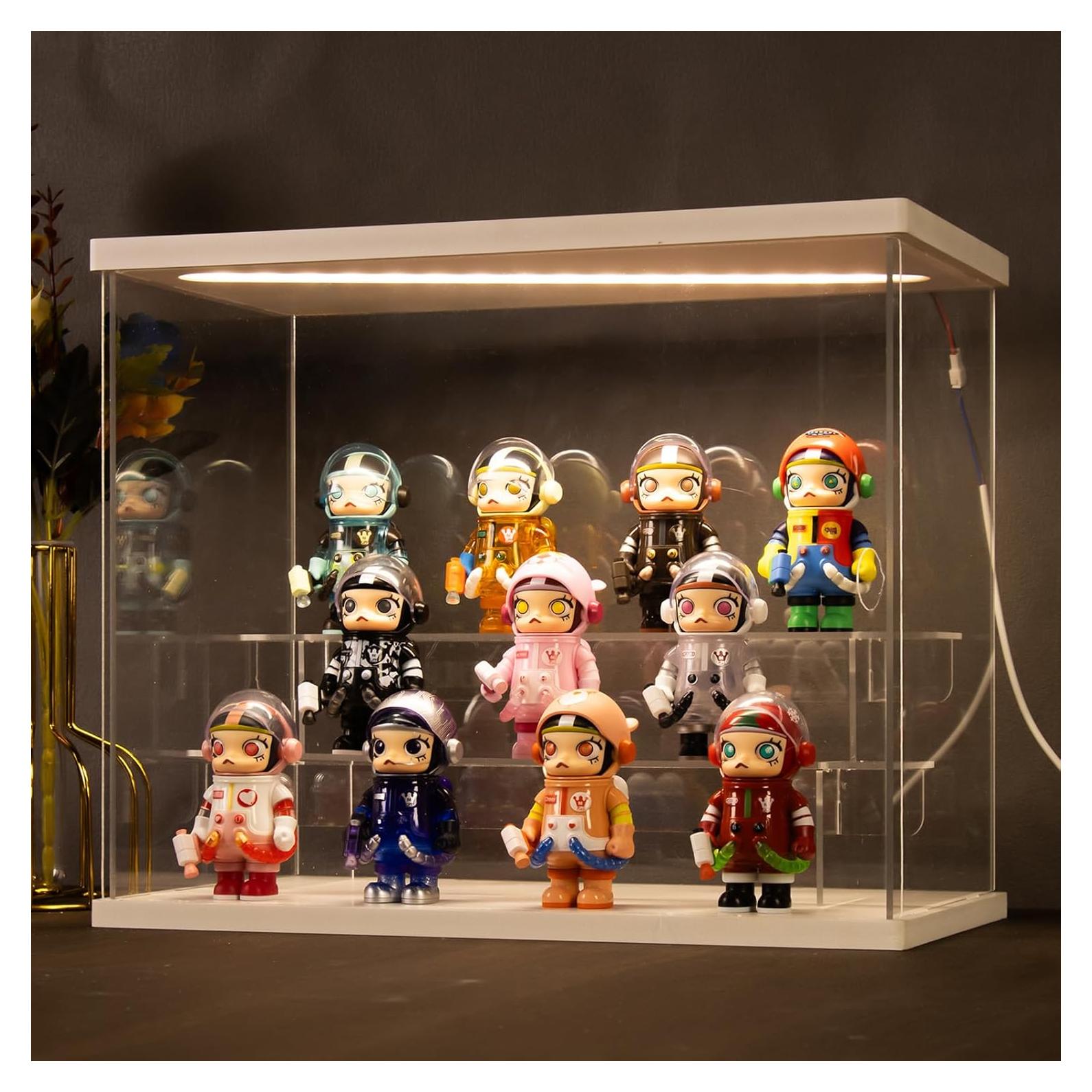 Caja de Exhibición Acrílica Nynelly con Luz 31.6x18x26.4cm Blanca