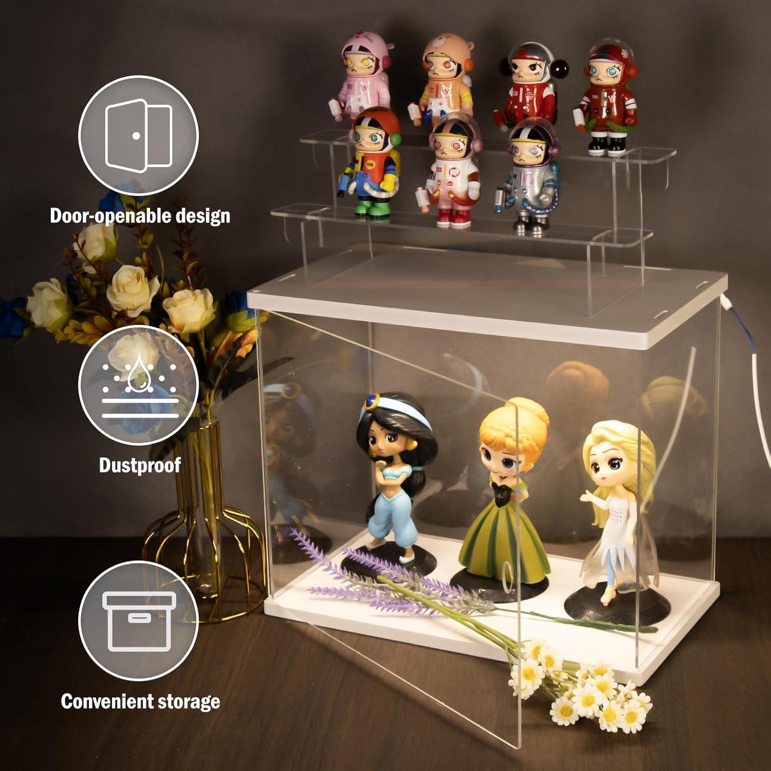 Caja de Exhibición Acrílica Nynelly con Luz 31.6x18x26.4cm Blanca