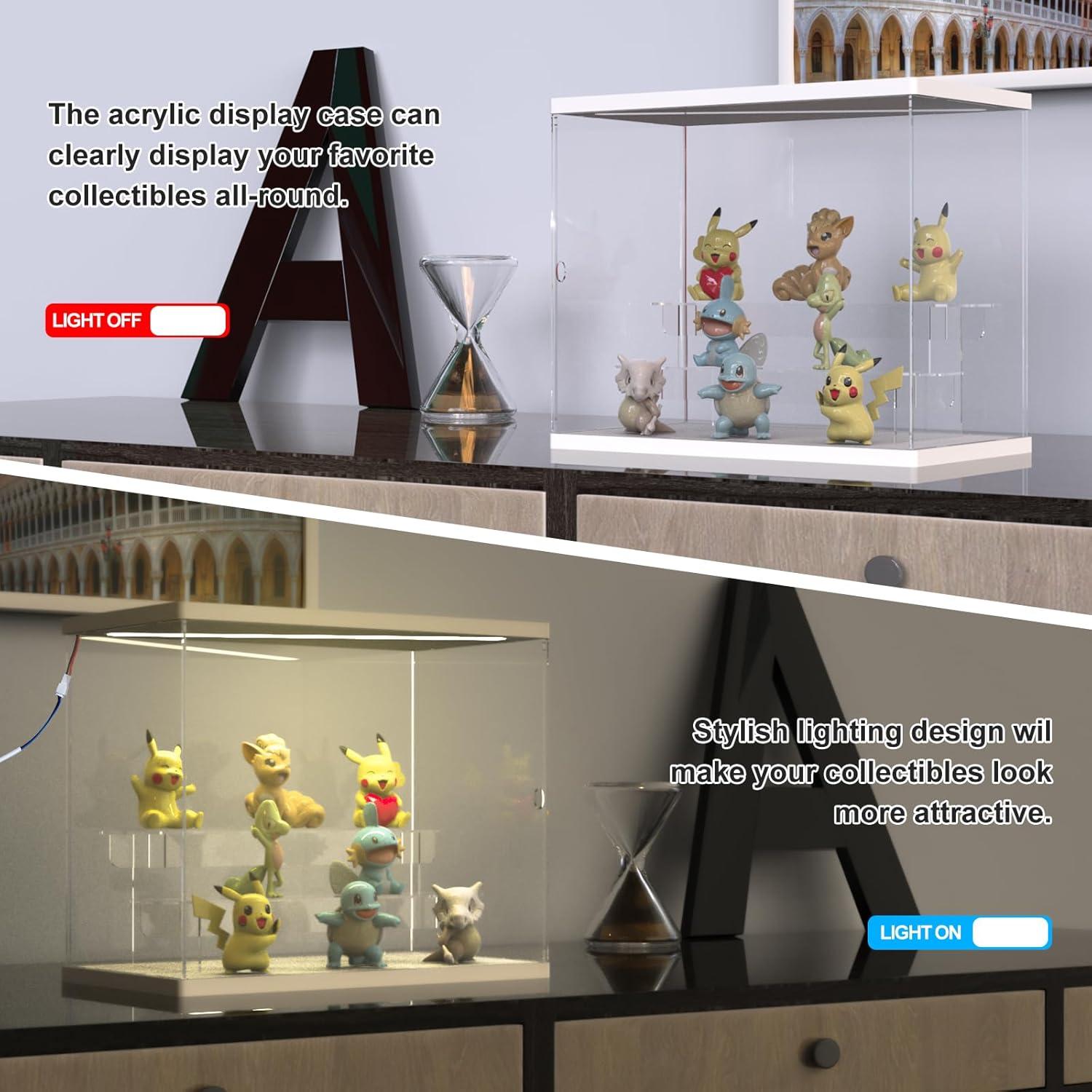 Caja de Exhibición Acrílica Nynelly con Luz 31.6x18x26.4cm Blanca