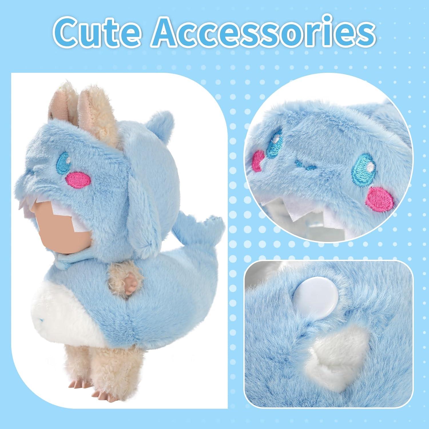 Conjunto de Ropa para Muñeca Woplagyreat Ballena Azul 17cm