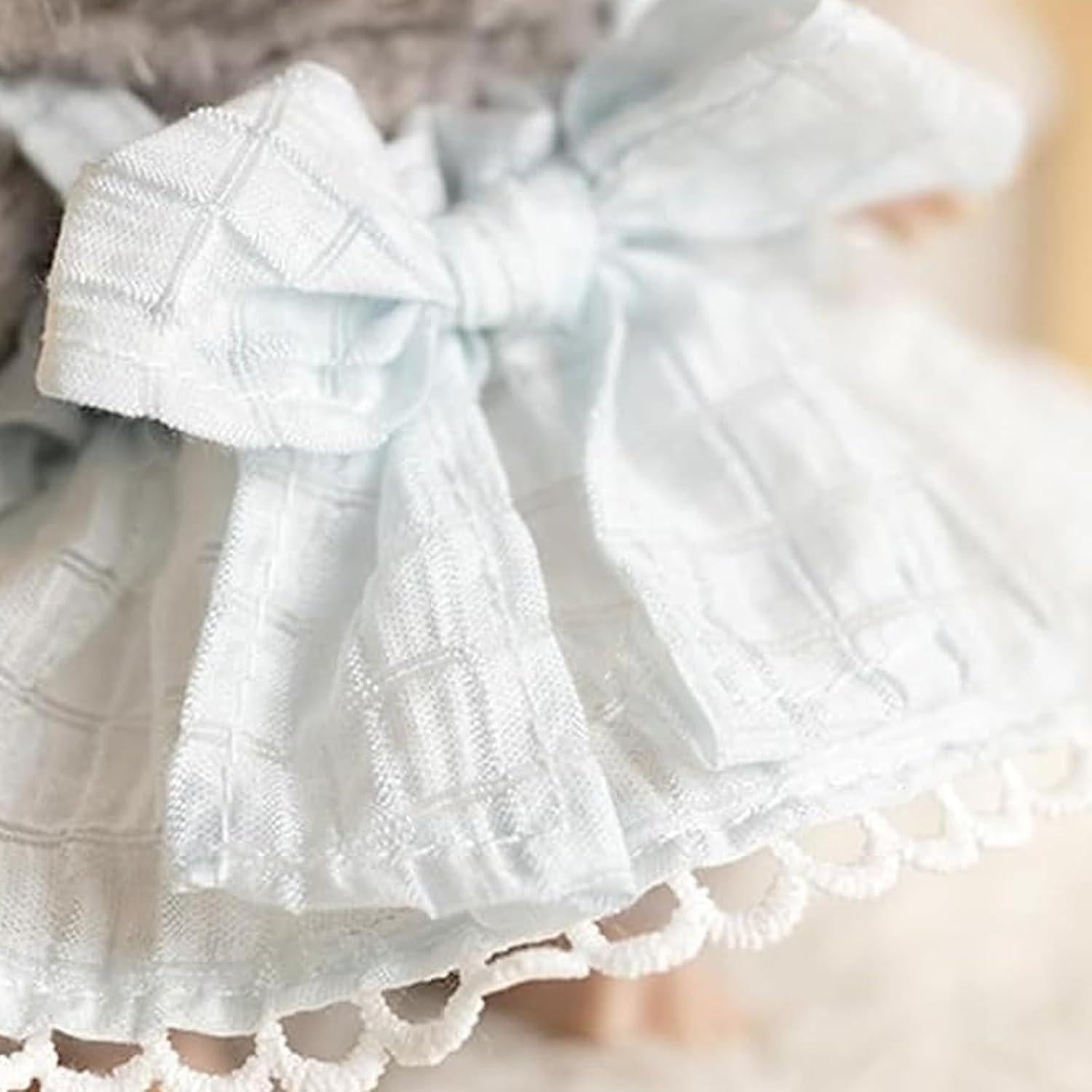 CALEMBOU Plush Doll Clothes, 6.7 Inches Cute Bow Tie Doll Clothes for Plush Doll, Kawaii Doll Accessories Toys Gifts for Girls(Only Clothes) (Blue)