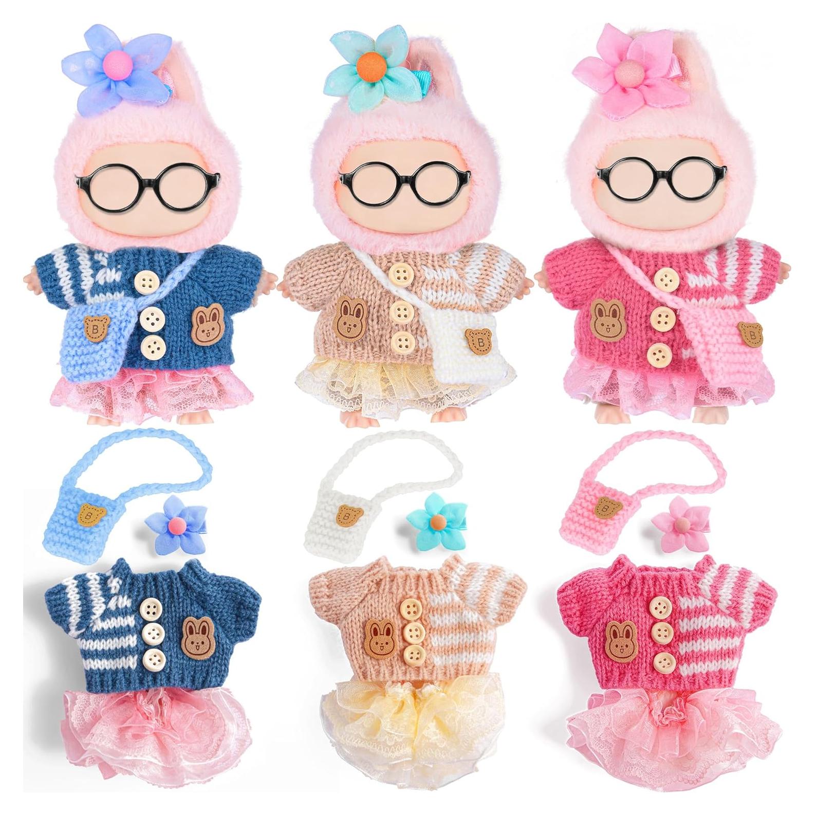 Conjuntos de Ropa para Muñecas ebuddy 17cm - 3 Atuendos de Moda