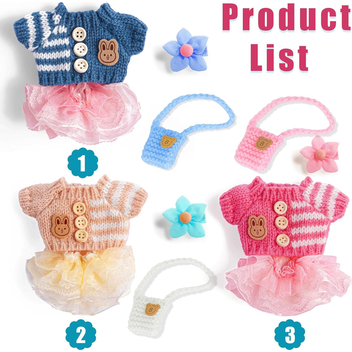 Conjuntos de Ropa para Muñecas ebuddy 17cm - 3 Atuendos de Moda